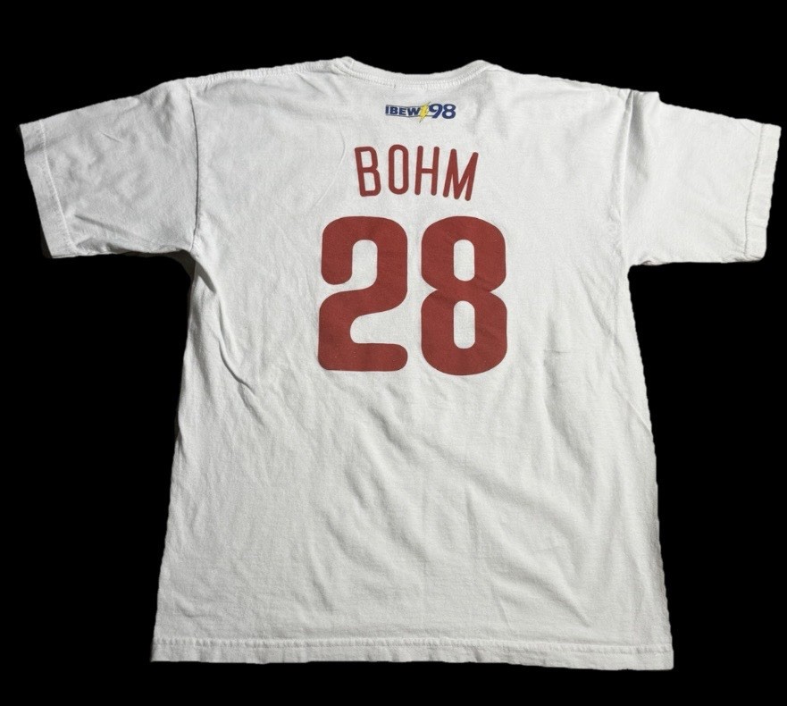 IBEW Local 98 Bohm 28 T Shirt Large Made In USA Bayside Phillies Union Tee