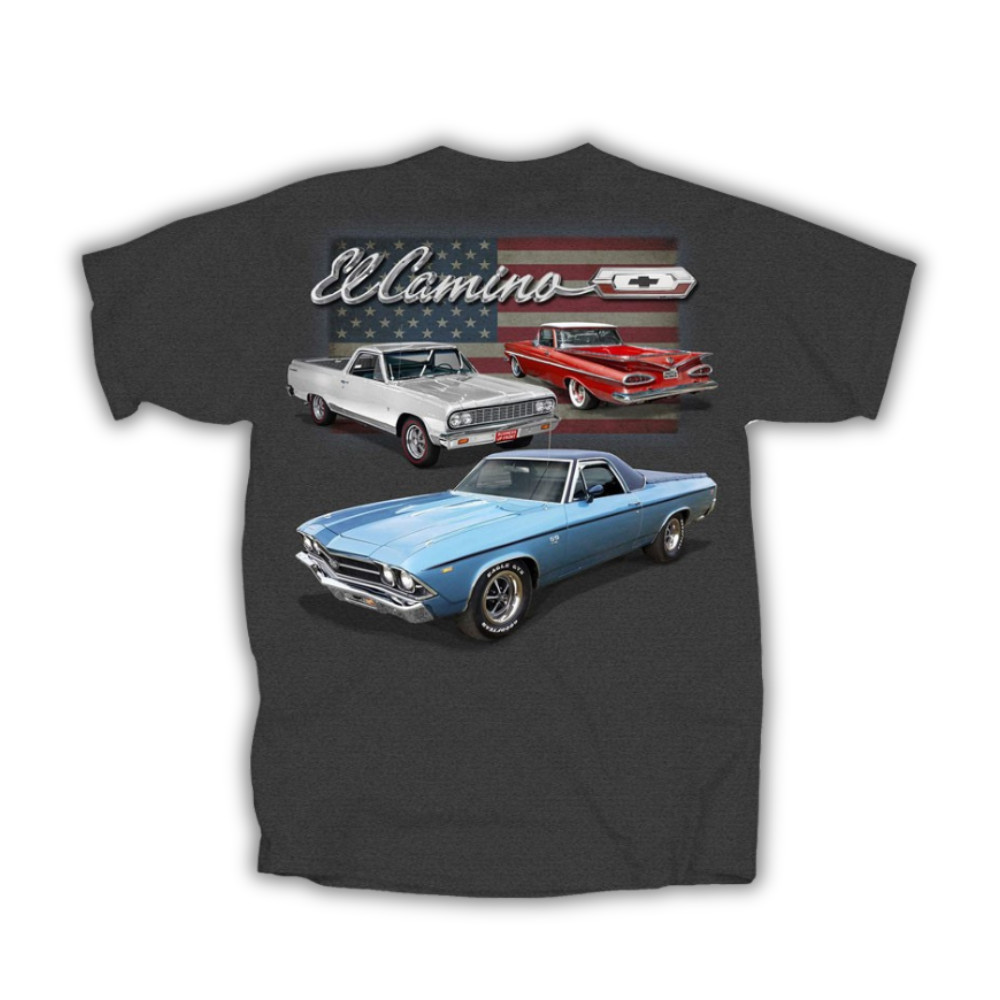 Chevrolet El Camino Classic Old Muscle Car Mens Gray T-Shirt Official Licensed