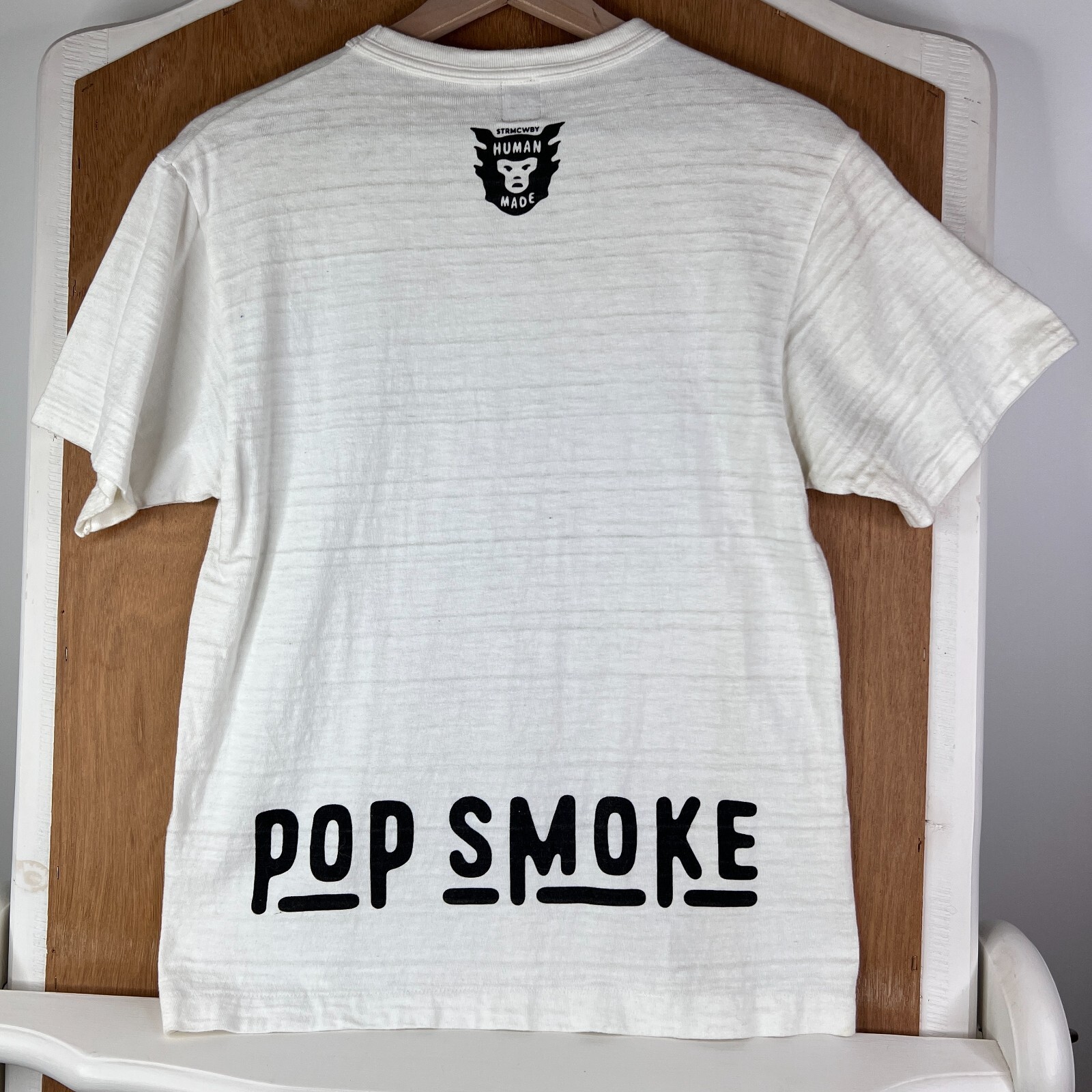 Human Made Shirt Mens Medium White Pop Smoke Nigo Made in Japan Cotton Designer