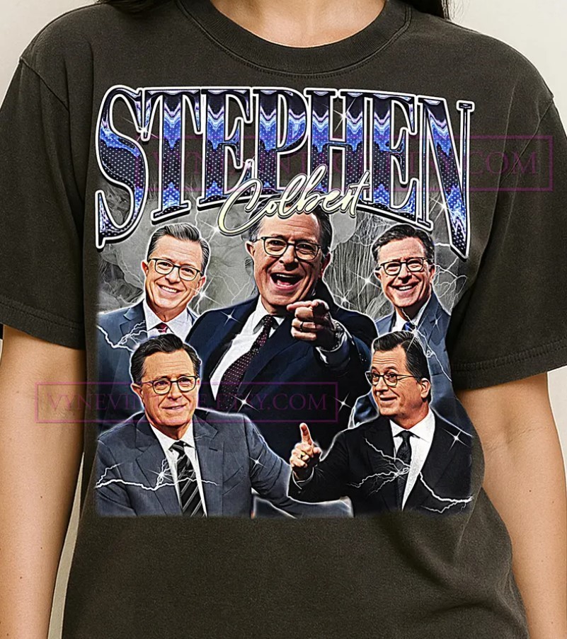Stephen Colbert Bootleg Shirt, Vintage Comedian TV Host Star Funny Tee, 90s Retr