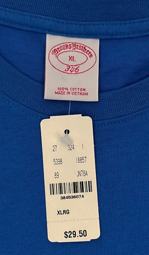 Brooks Brothers 346 Supima Cotton Jersey T Shirt New NWT Blue Mens XL X-Large