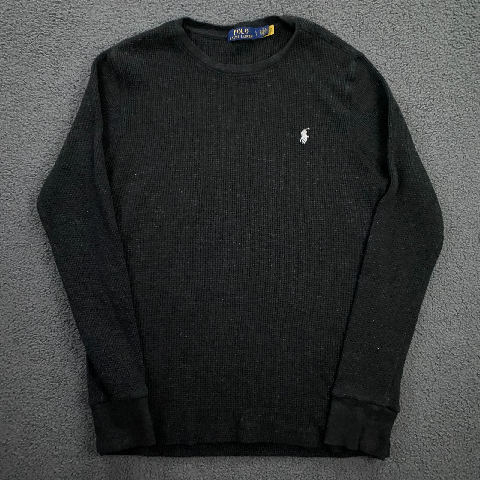 Polo Ralph Lauren Waffle Knit T-Shirt Mens Large Stretch Pony Sleep Lounge Gray
