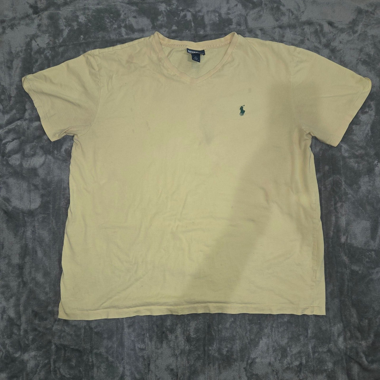 Polo Ralph Lauren Men&rsquo;s Yellow V-Neck Short Sleeve Cotton T-Shirt
