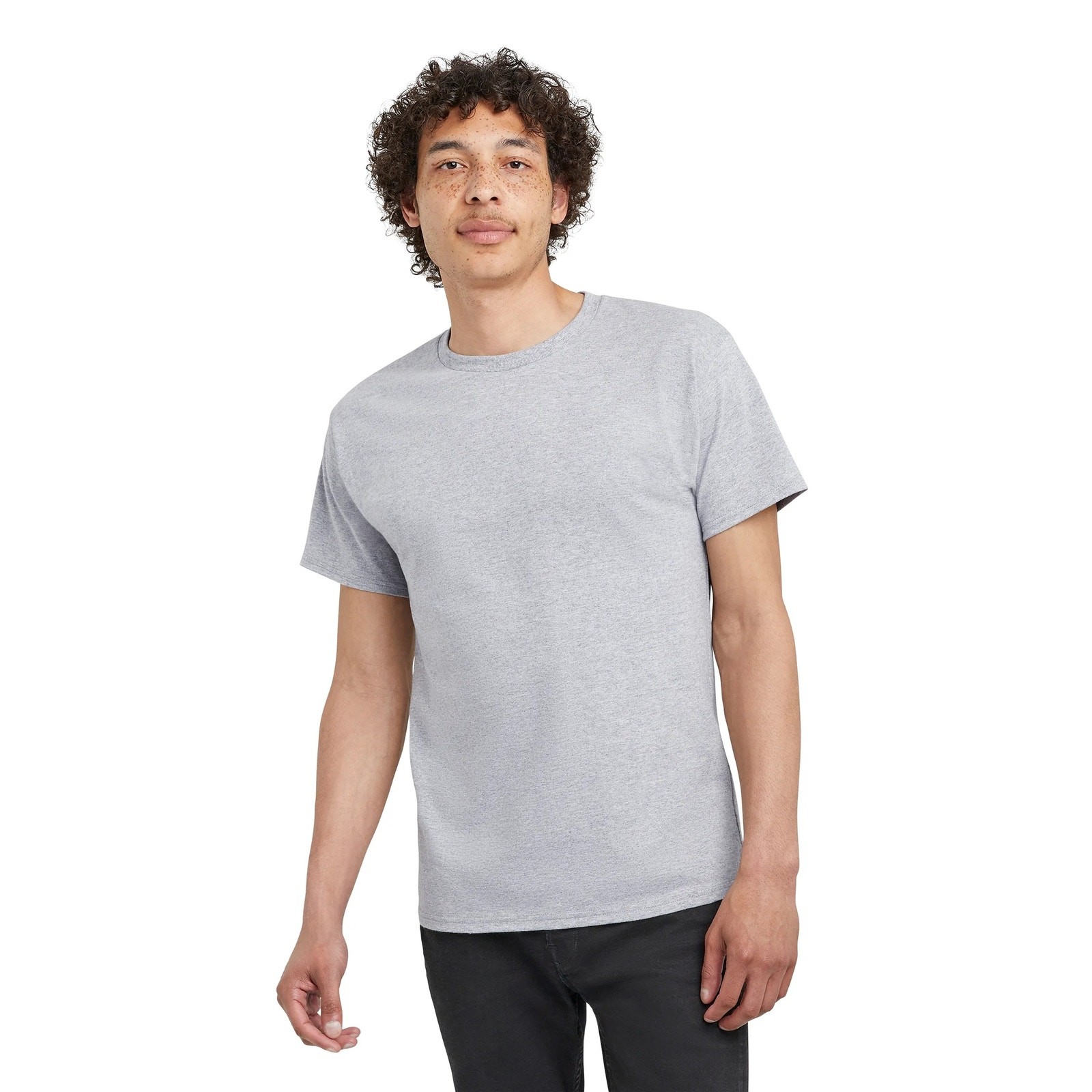 Hanes Essentials Men&rsquo;s S 6-Pack Light Steel Cotton Short Sleeve T-Shirts G13-18