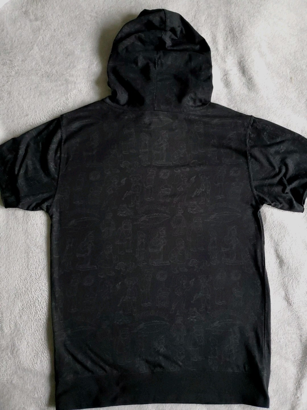 Futurama Hoodie Adult Small Short Sleeve Lootcrate Black Drawstring All Over