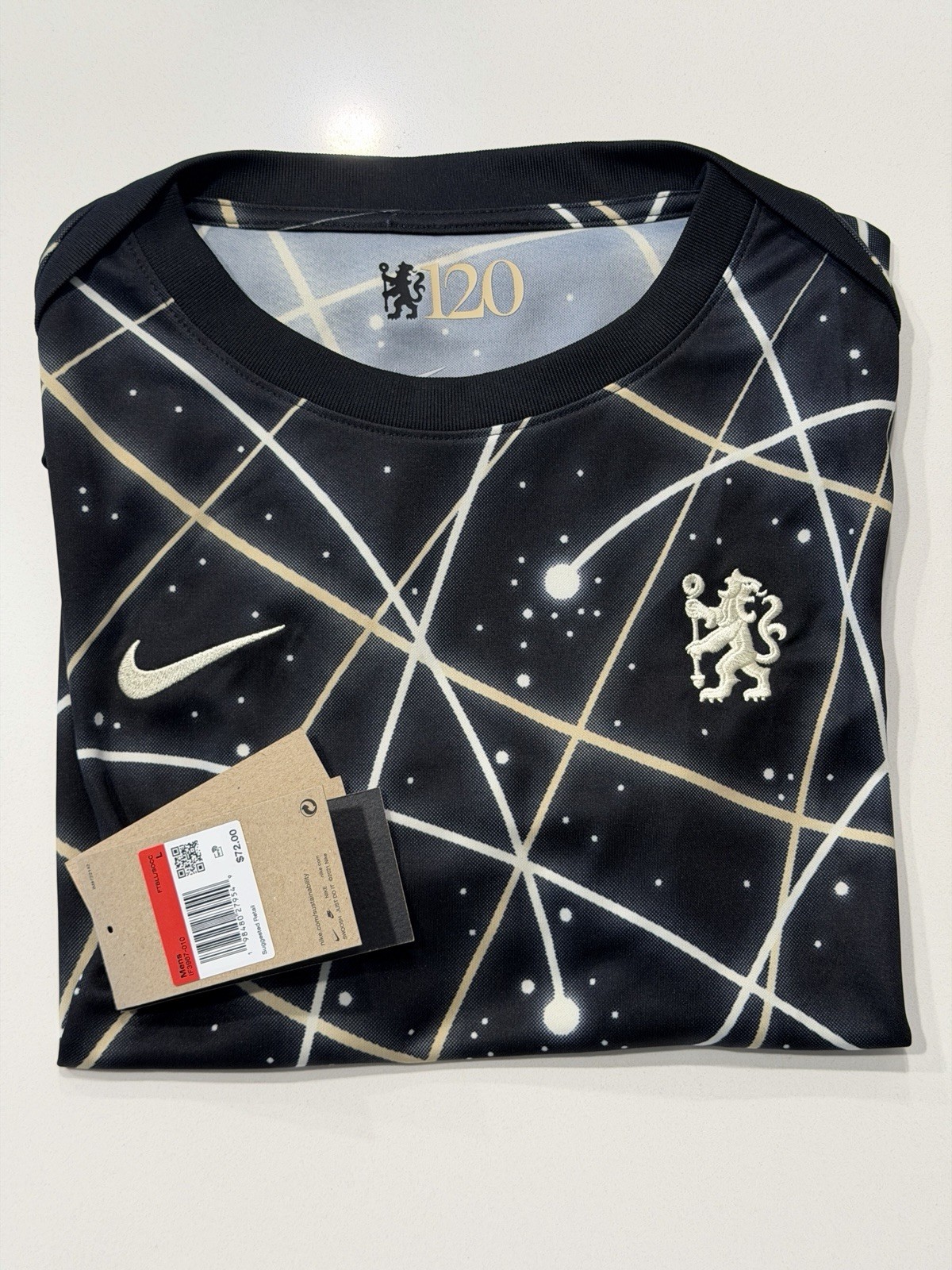 Nike Chelsea FC 2025 CWC Pre-Match Jersey Black IF3967-010 Mens L NWT