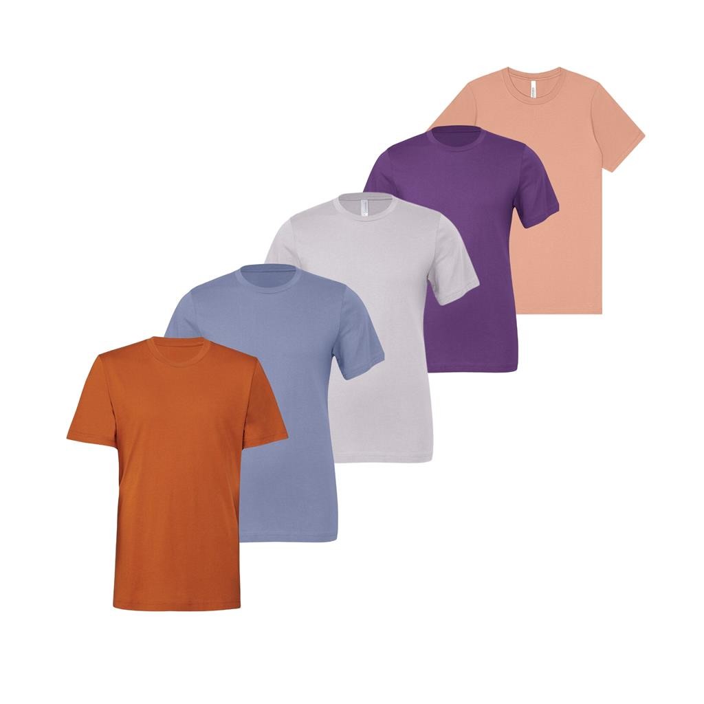 5 Pack Bella Canvas Mens T Shirts Short Sleeve Crew Neck Cotton Tees XL 46/49&Prime;
