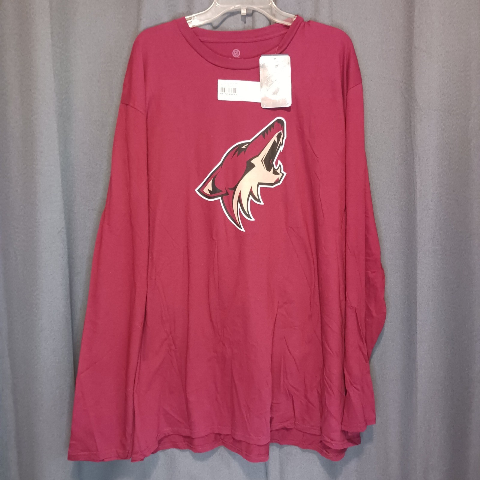 NWT Arizona Coyotes NHL Fanatics Garnet Red Long Sleeve T-Shirt Mens 4XL