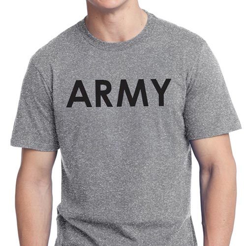 ARMY united states US Physical camo soldier star Training Tee GREY t-shirt