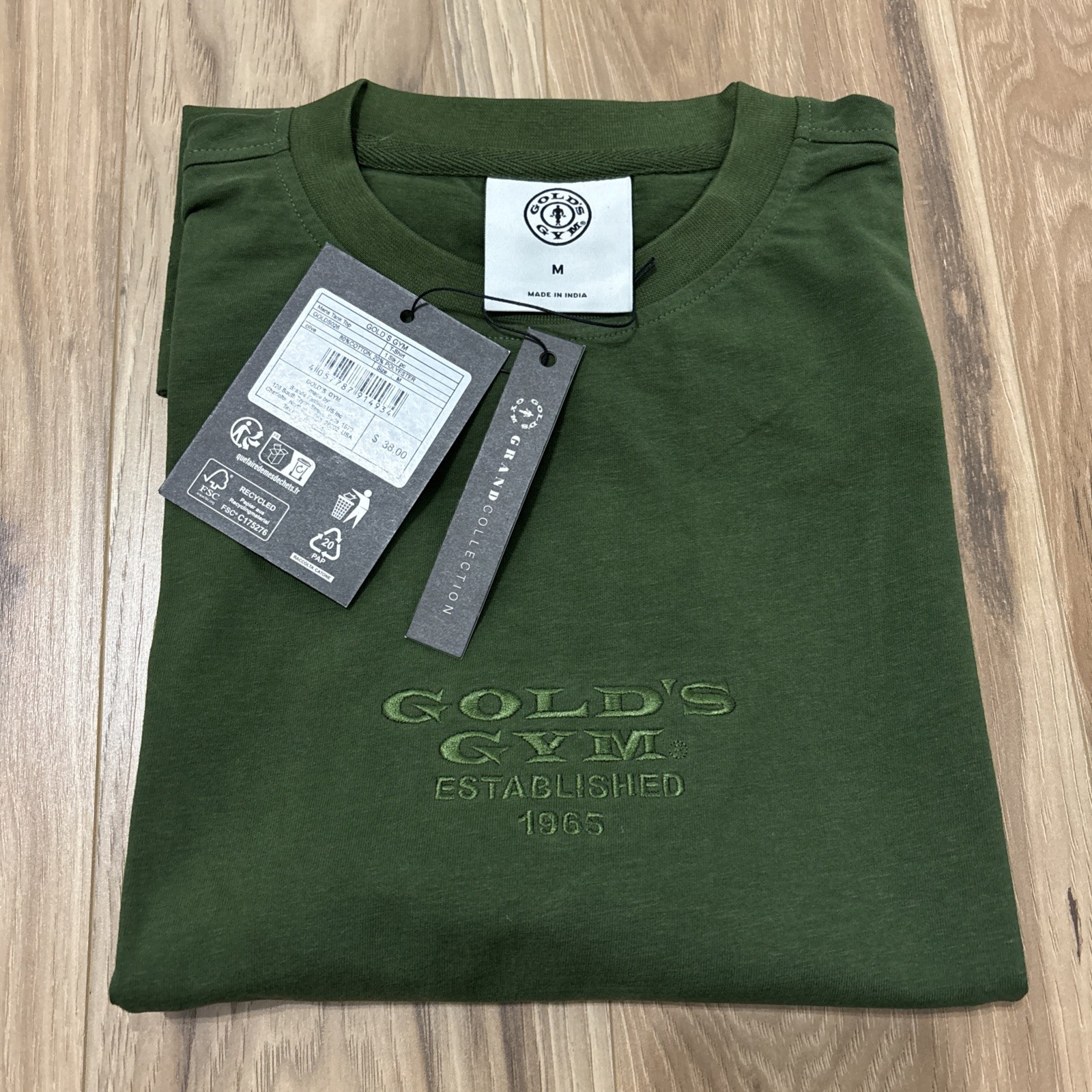 Golds Gym Size M Tank Top Bodybuilding Fitness Sleeveless Shirt Muscle Green NEW