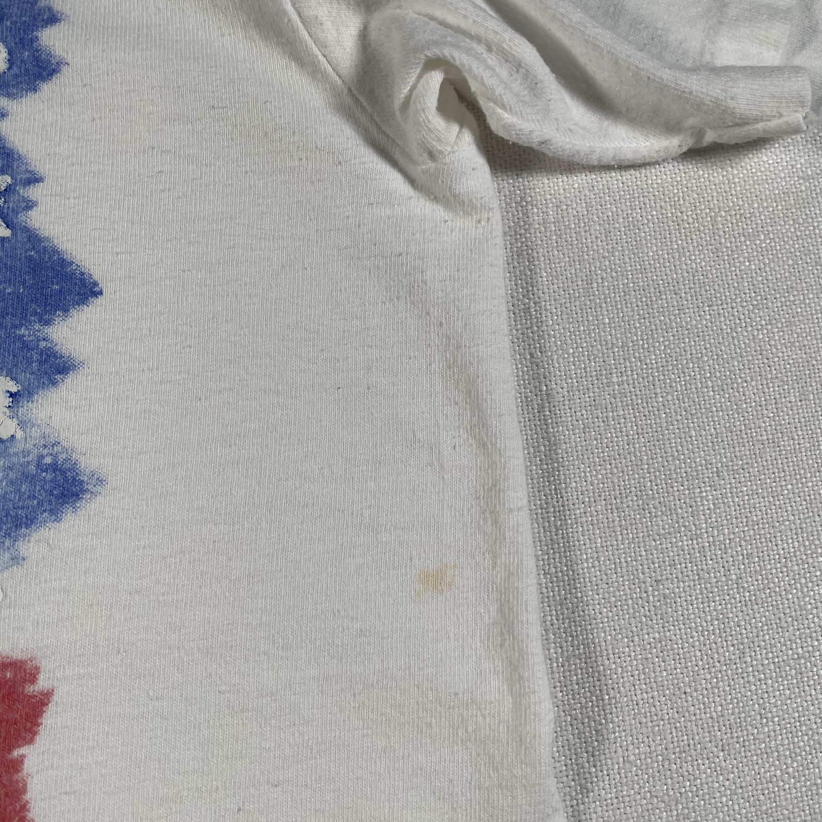 Vintage American Flag Graphic Shirt Mens XL White Stedman Wild Oats 1990s USA