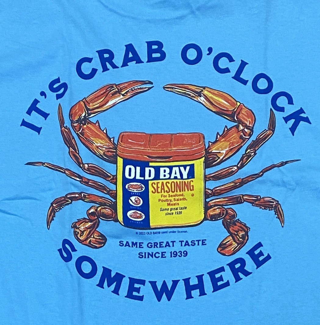 Old Bay Seasoning « It&rsquo;s Crab O&rsquo;clock Somewhere » Men&rsquo;s Shirt Sizes M L XL 2XL