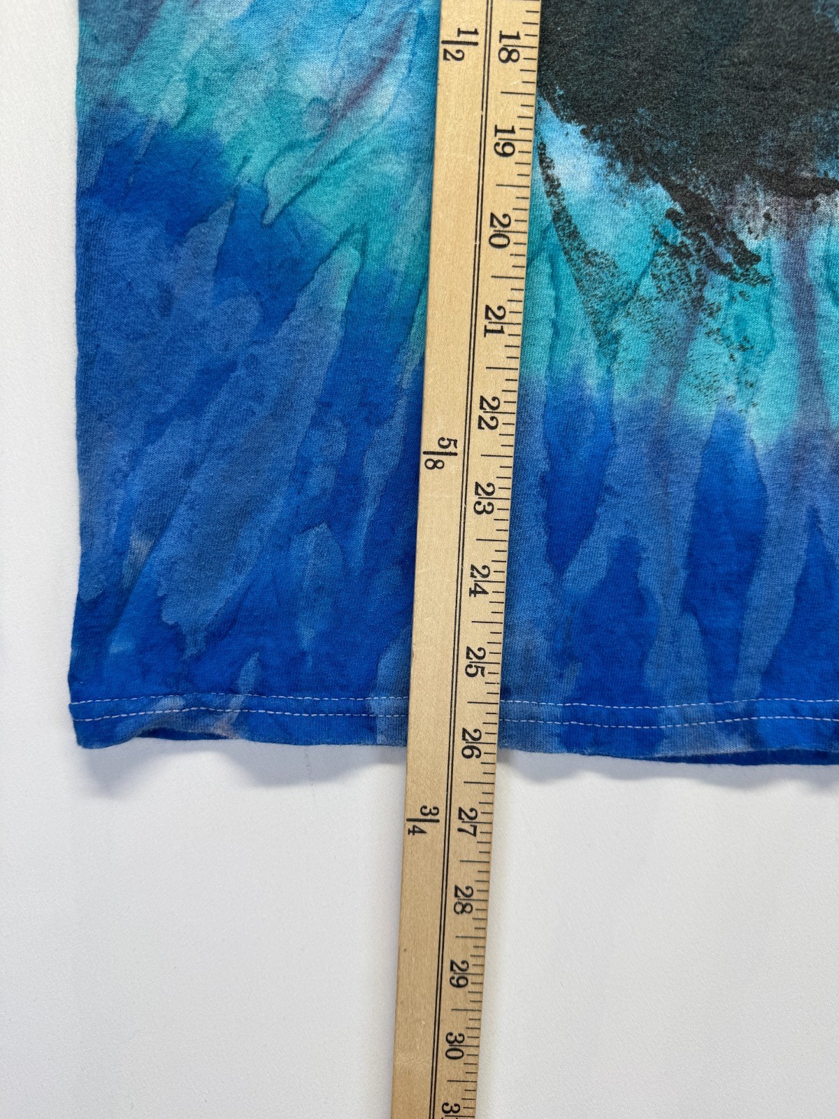 Jaws T Shirt Men Medium Blue Tie Dye Spiral Graphic Print Shark Cotton Movie Tee