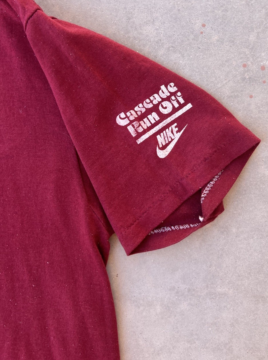 Vintage Nike Shirt Large 1983 Cascade Run Off Oregon Marathon 80s Swoosh Run