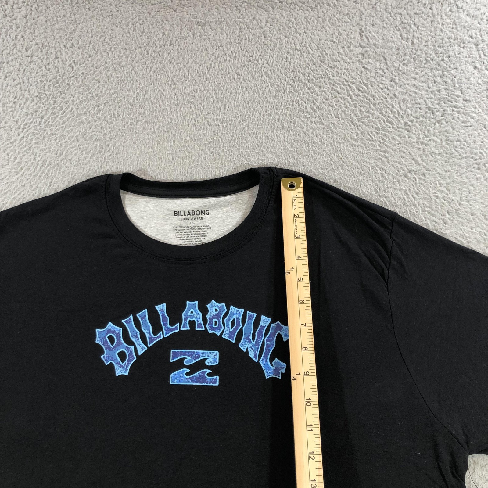 Billabong Shirt Mens Large Black Loungewear Super Soft Surf Graphic Wave Tee