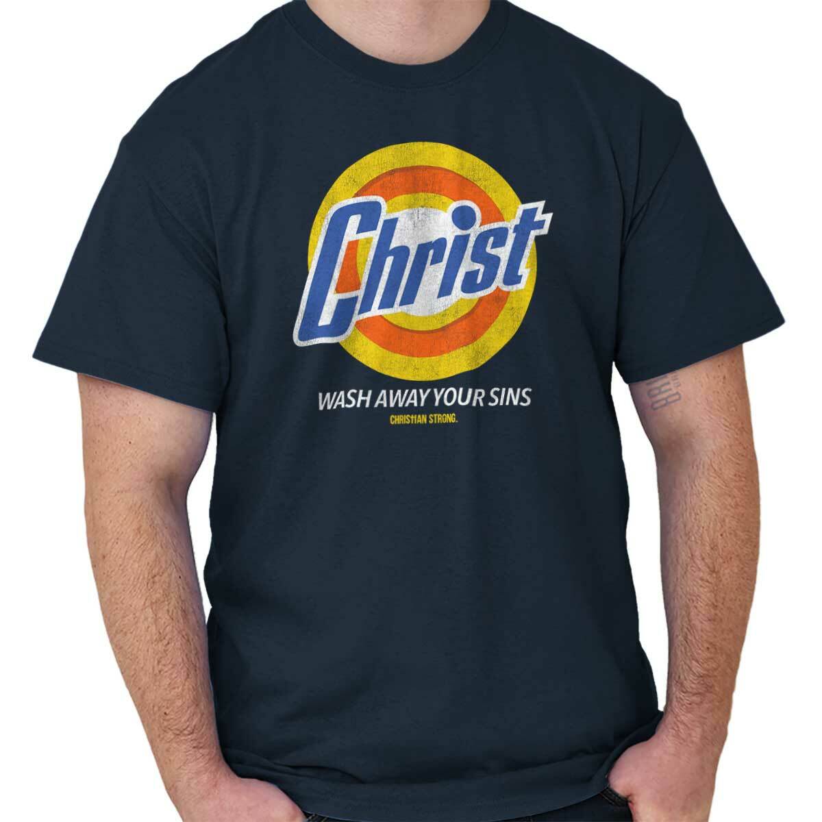 Christ Wash Away Sins Christian Religion Womens or Mens Crewneck T Shirt Tee