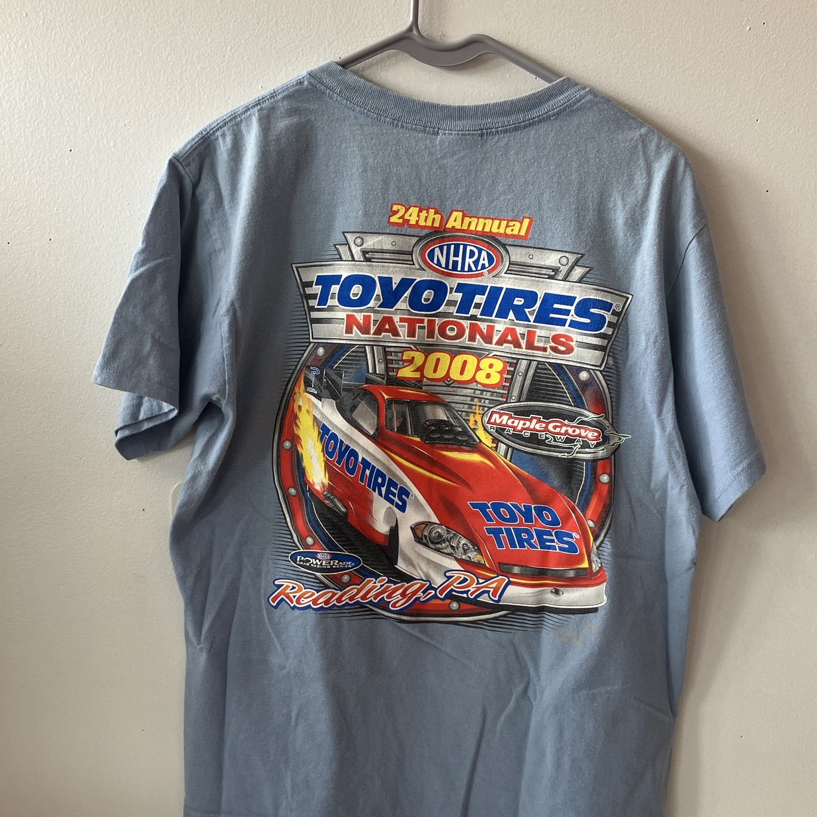 Anvil NHRA Toyo Tires Nationals 2008 Racing Double-Sided Graphic Tee M Blue