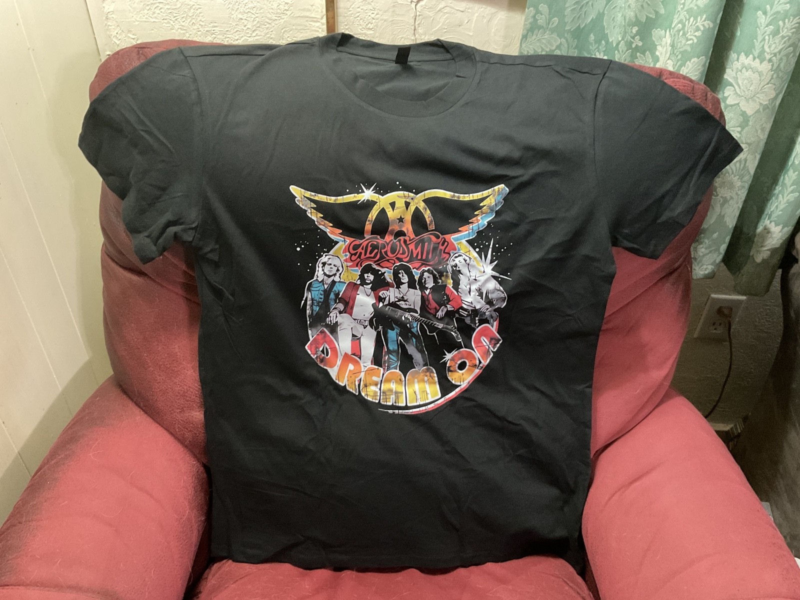 Aerosmith « Dream On » Band Graphics Black Tee Shirt Size Large