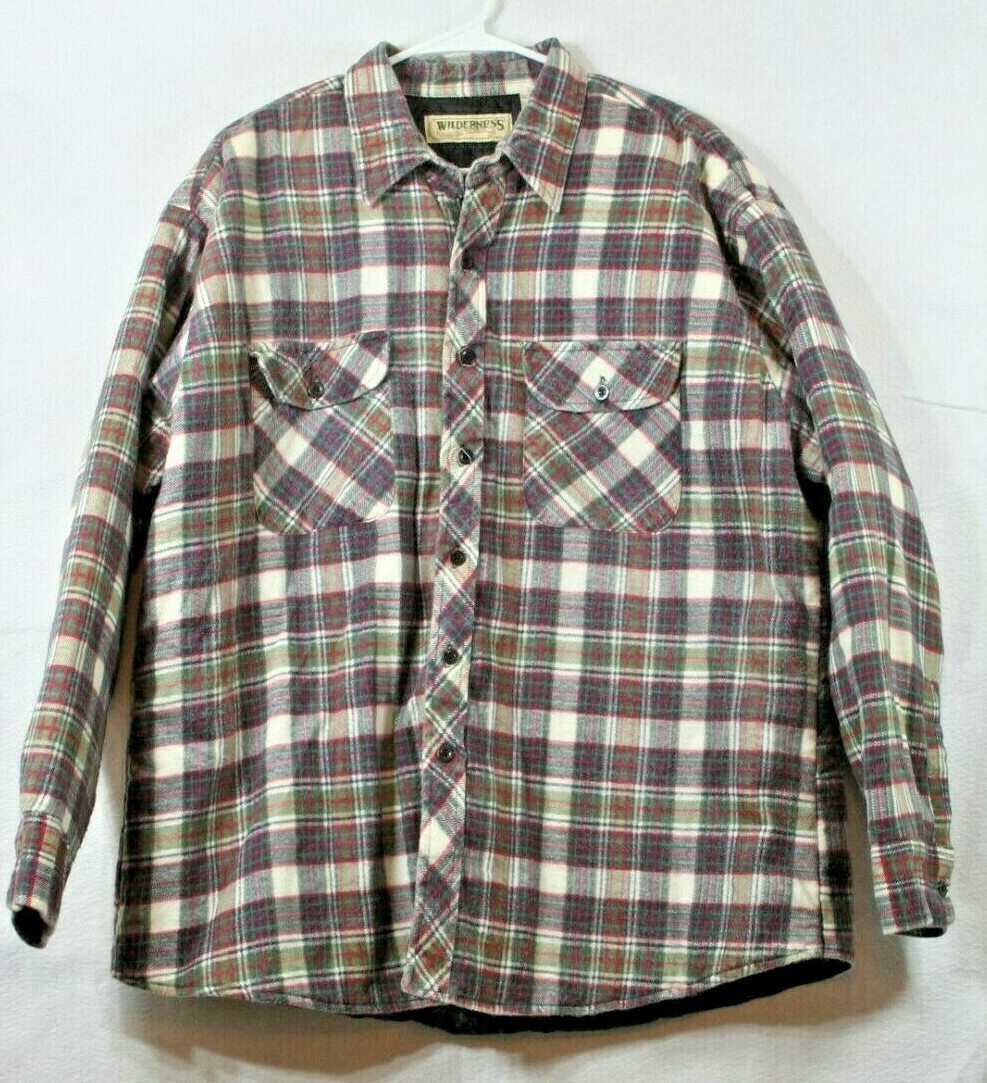 Wilderness Mens XL Multicolor Plaid Long Sleeve Flannel Shirt