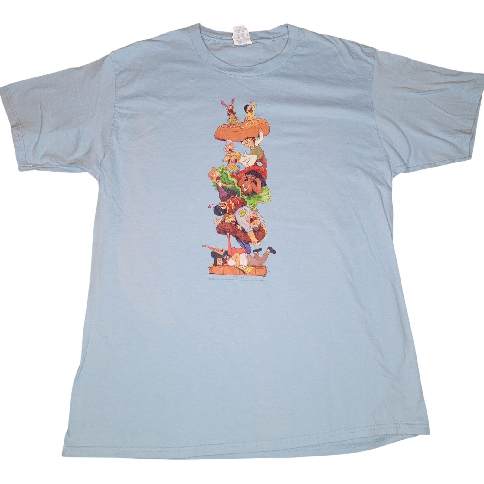 Port & Company Bob&rsquo;s Burgers Graphic T-Shirt Mens L Blue Character Stack 2017