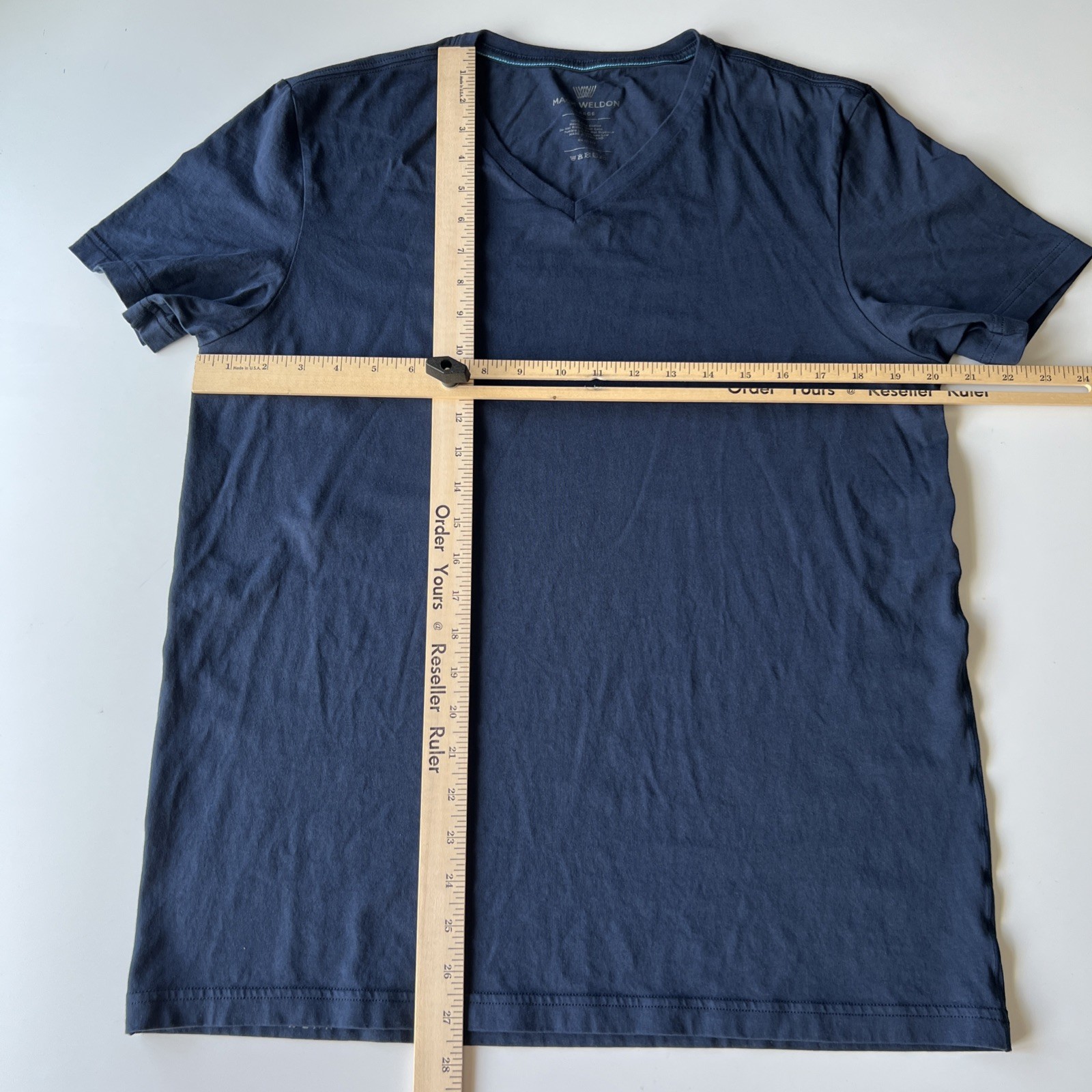 Mack Weldon T Shirt Men&rsquo;s Large Navy Blue V Neck Pima Cotton Tagless Soft Tee