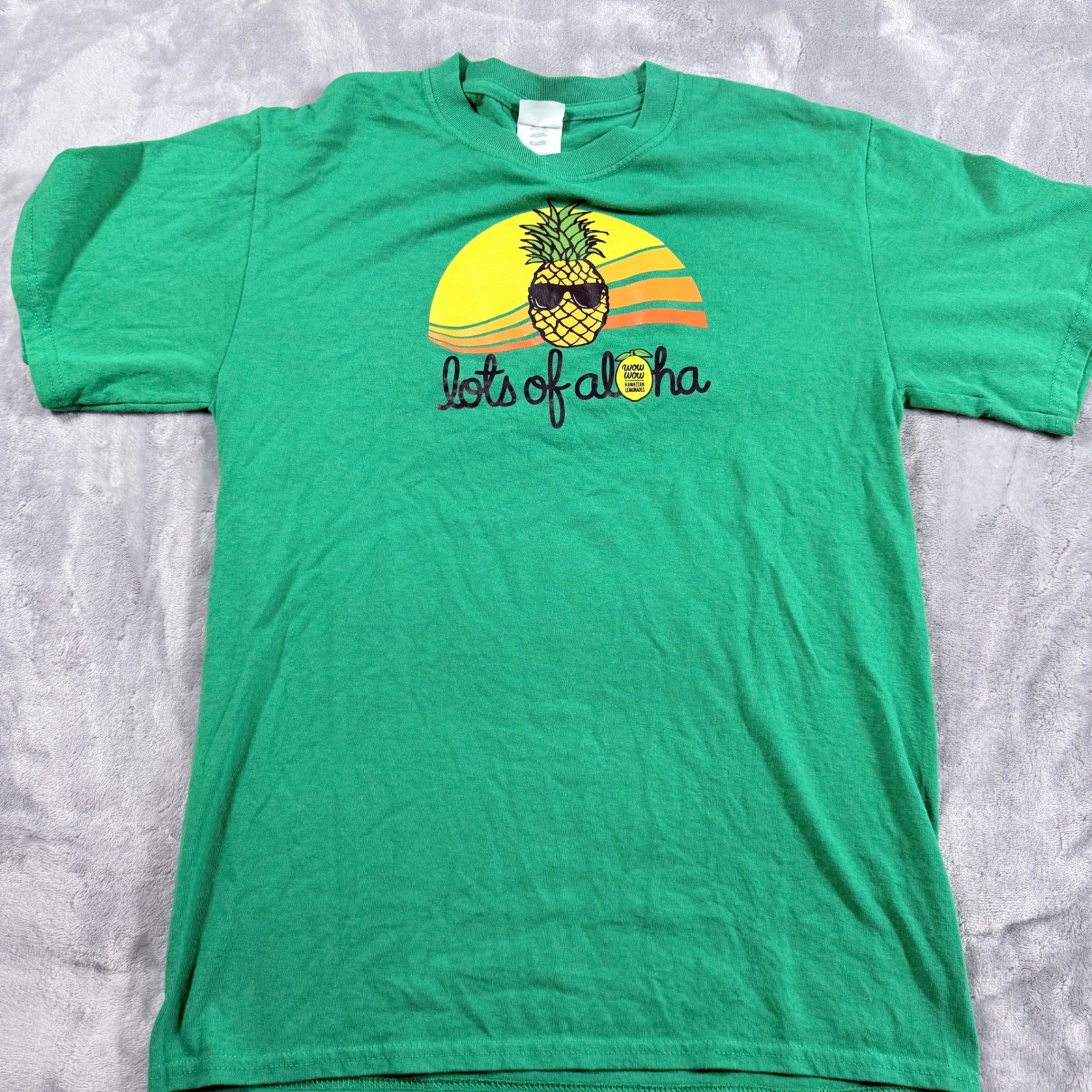 Green Pineapple Lots of Aloha Hawaiian Lemonade T-Shirt Size Small