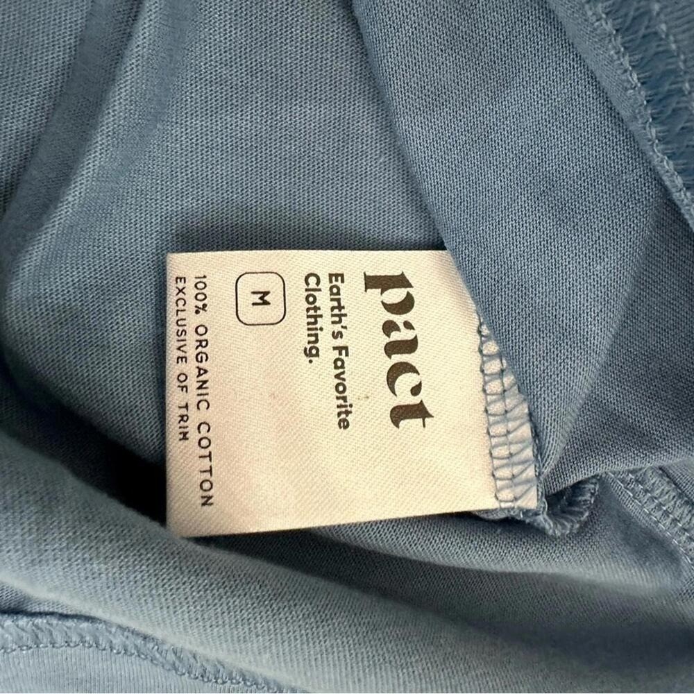 NWT Pact Organic Cotton Softspun One For All Crew Neck Tee Shirt M Coronet Blue