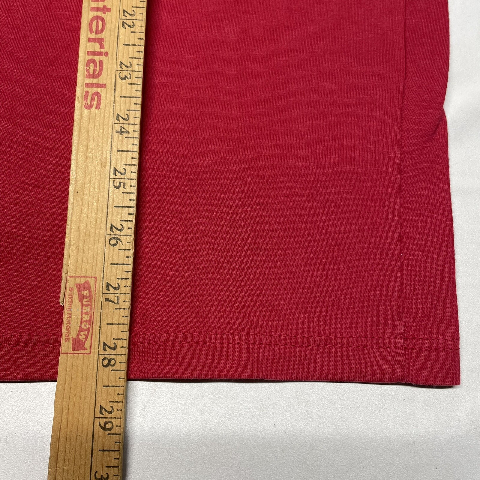 Vintage 90s Hipster T-Shirt Mens Medium Red Pocket Tee Blank Dockers USA Made