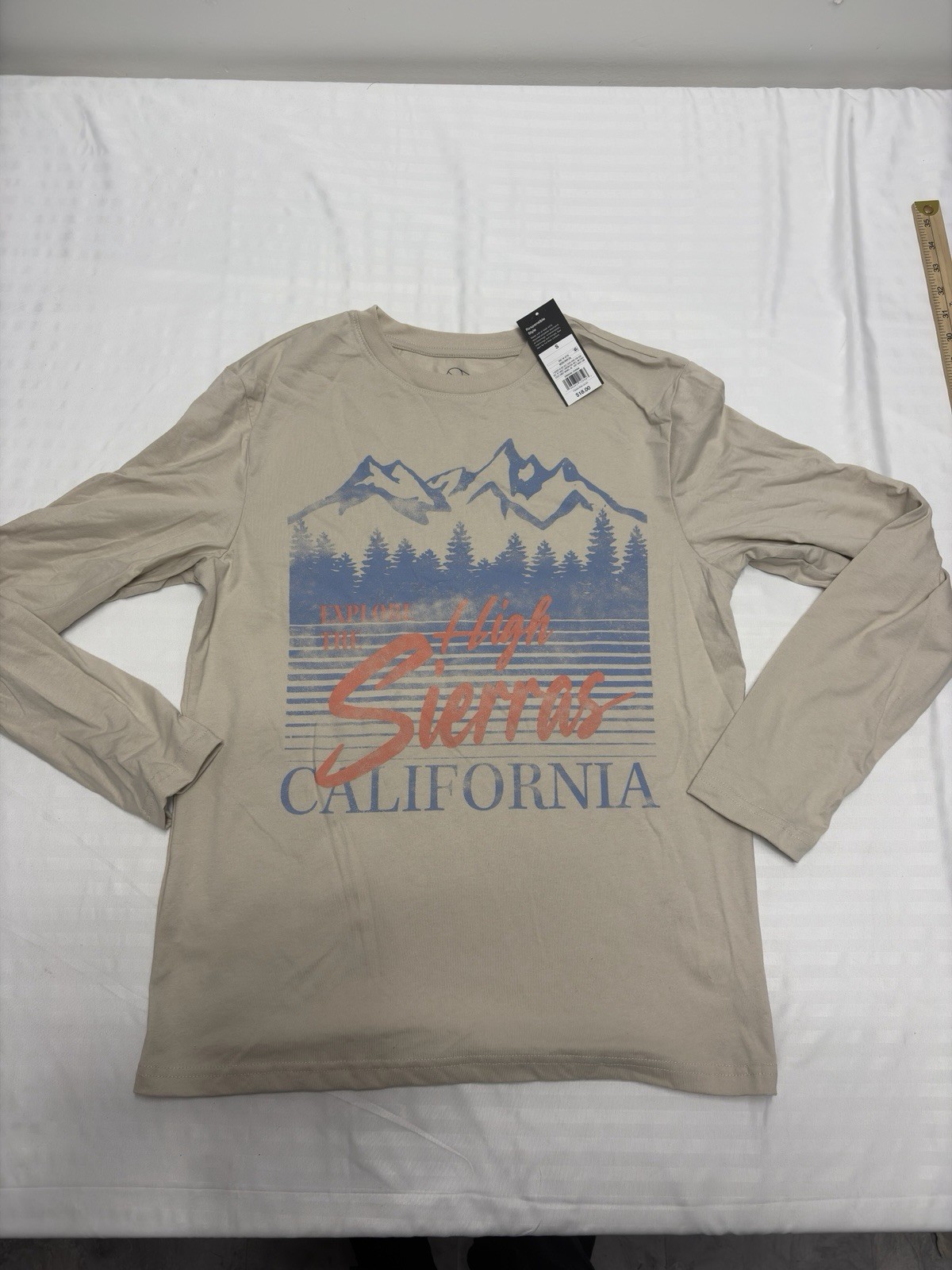 Original Use Long Sleeve Shirt Explore The High Sierras California Beige Size S