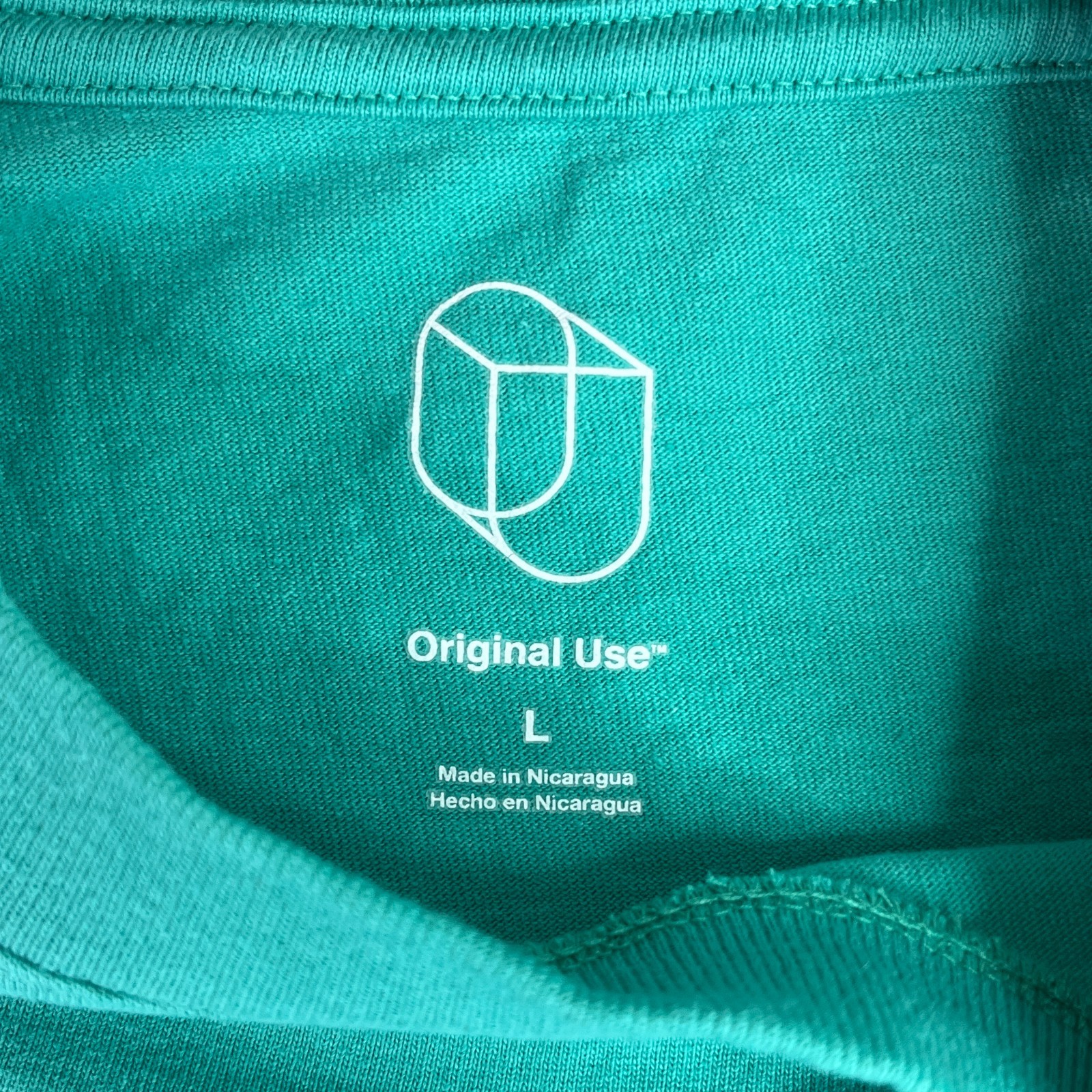 Original Use Men L Green T Shirt Basic Streetwear Minimalist Tee