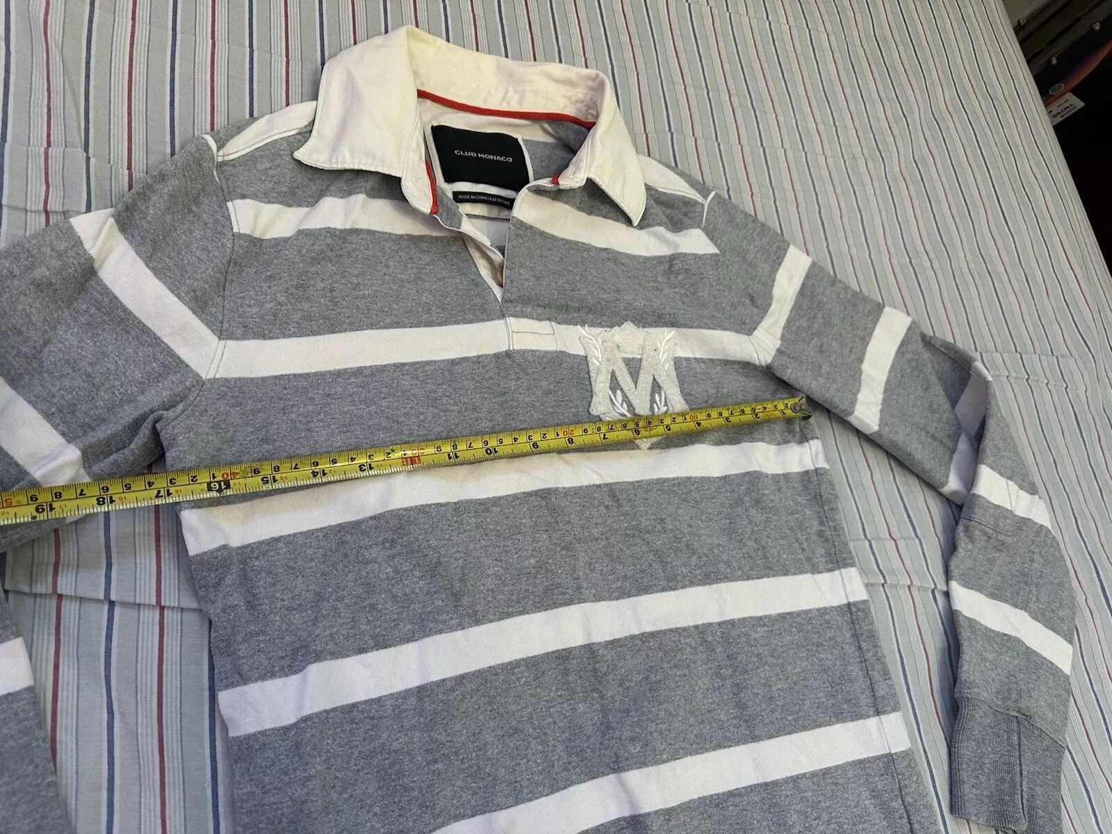 Club Monaco Polo Striped Long Sleeve T Shirt Men’s Size XS