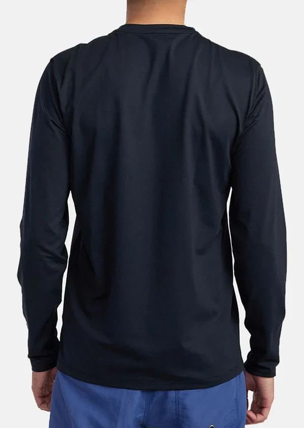 RVCA Surf Shirt M Mens Black Rash Guard Long Sleeve UVA UVB Protection Medium