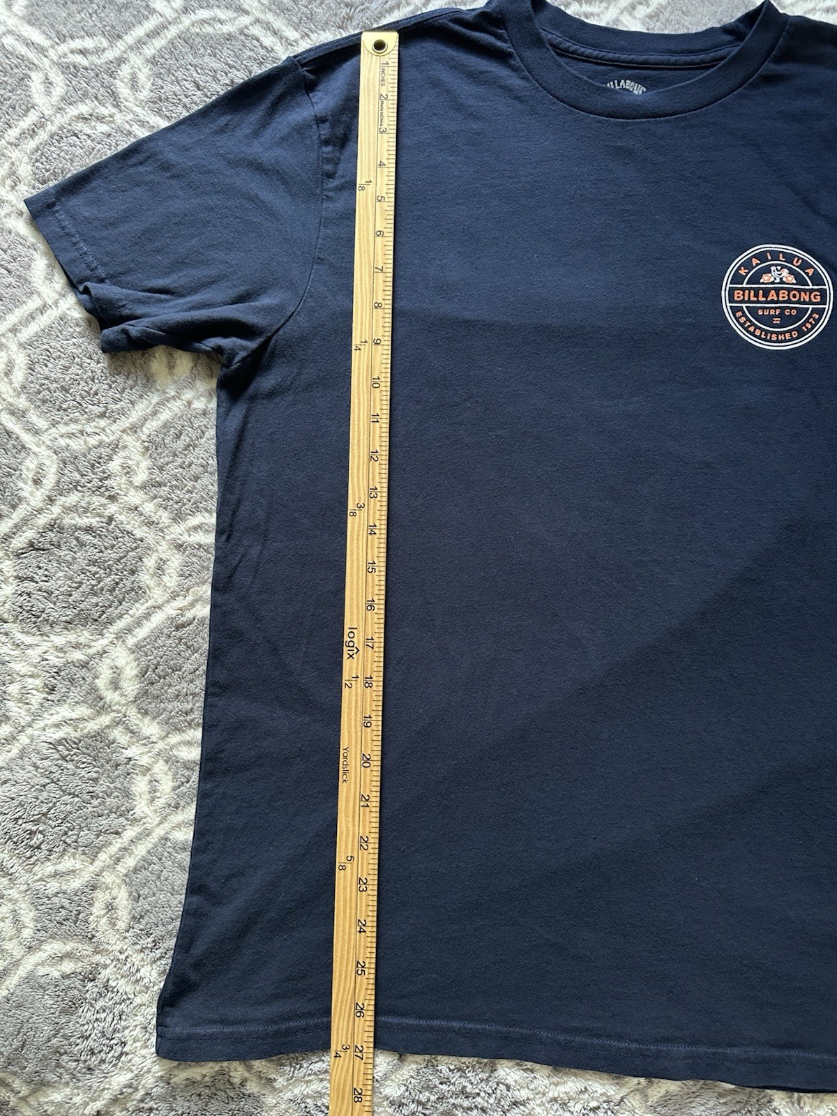 Billabong Premium Tee Navy Sz L Graphic Logo Kailua Surf Skate Beach