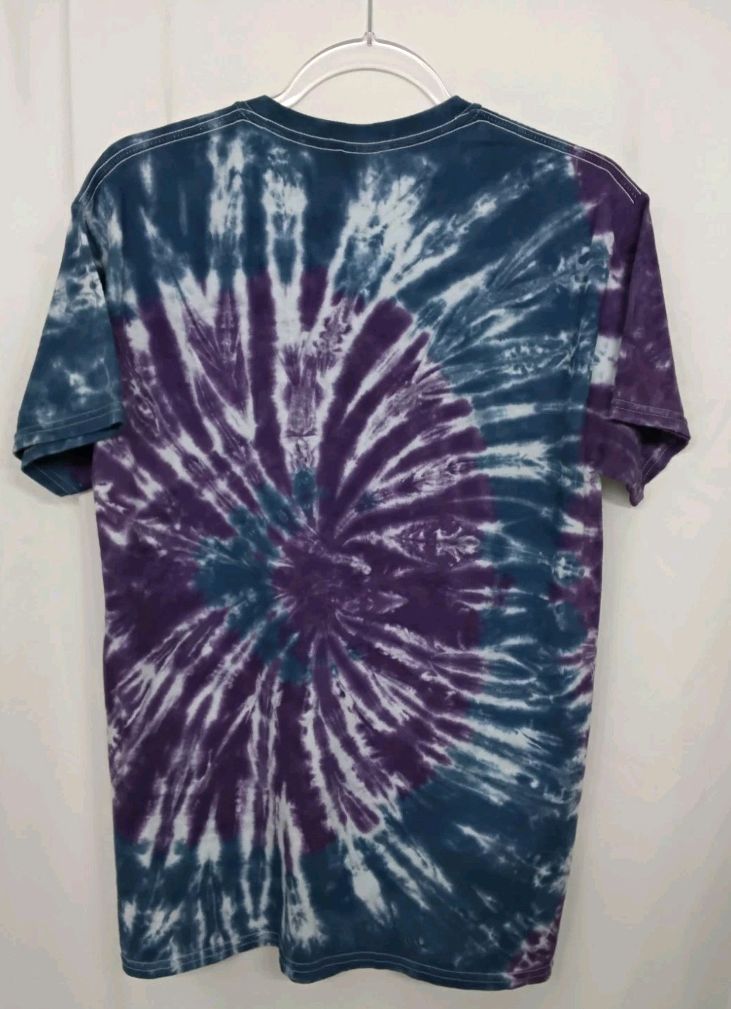 New Tie Dye Men&rsquo;s T-Shirt Medium Purple Blue Multicolor Summer Swirl Spiral