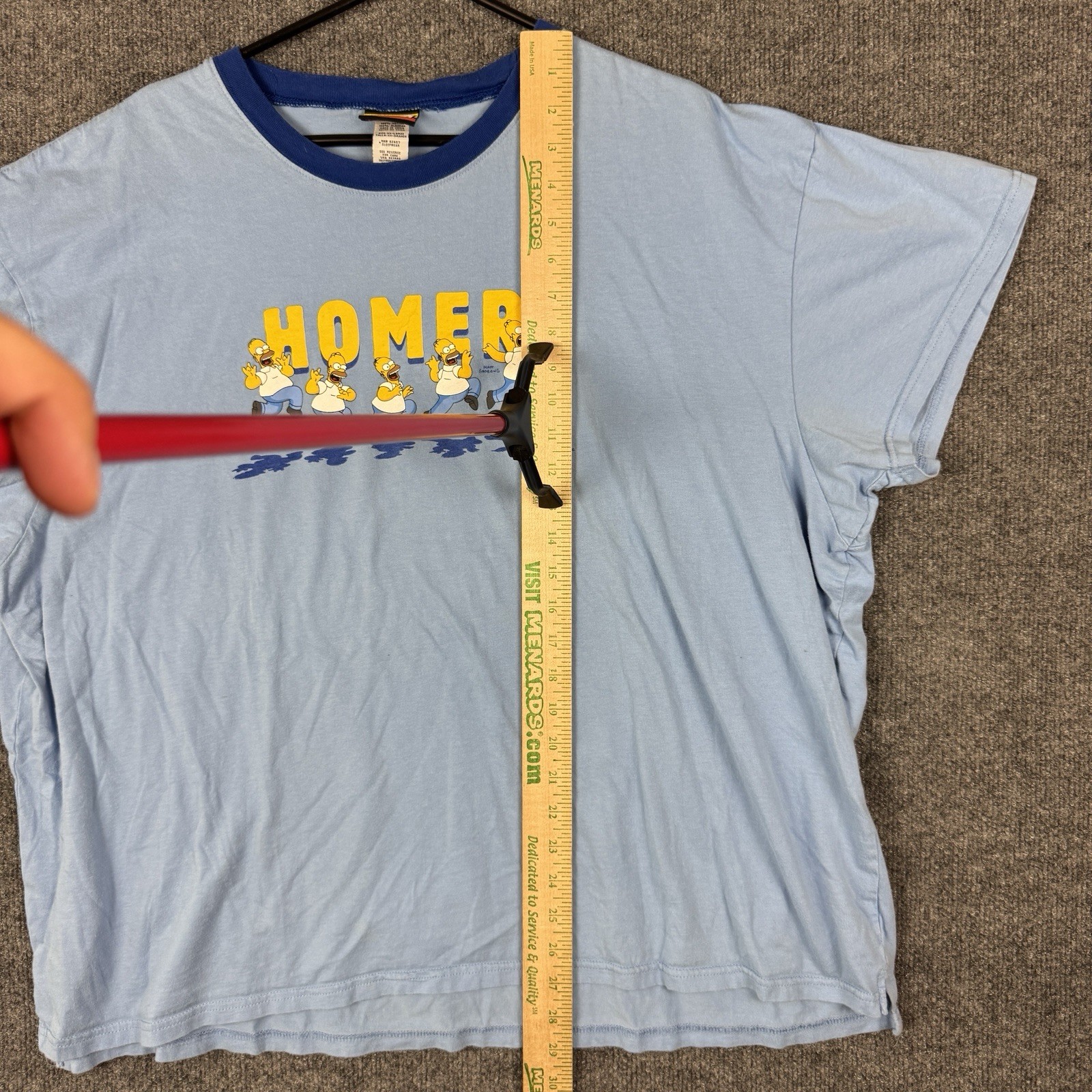 Homer The Simpsons Men&rsquo;s XXL Blue Graphic Shirt Box Fit Sleepwear