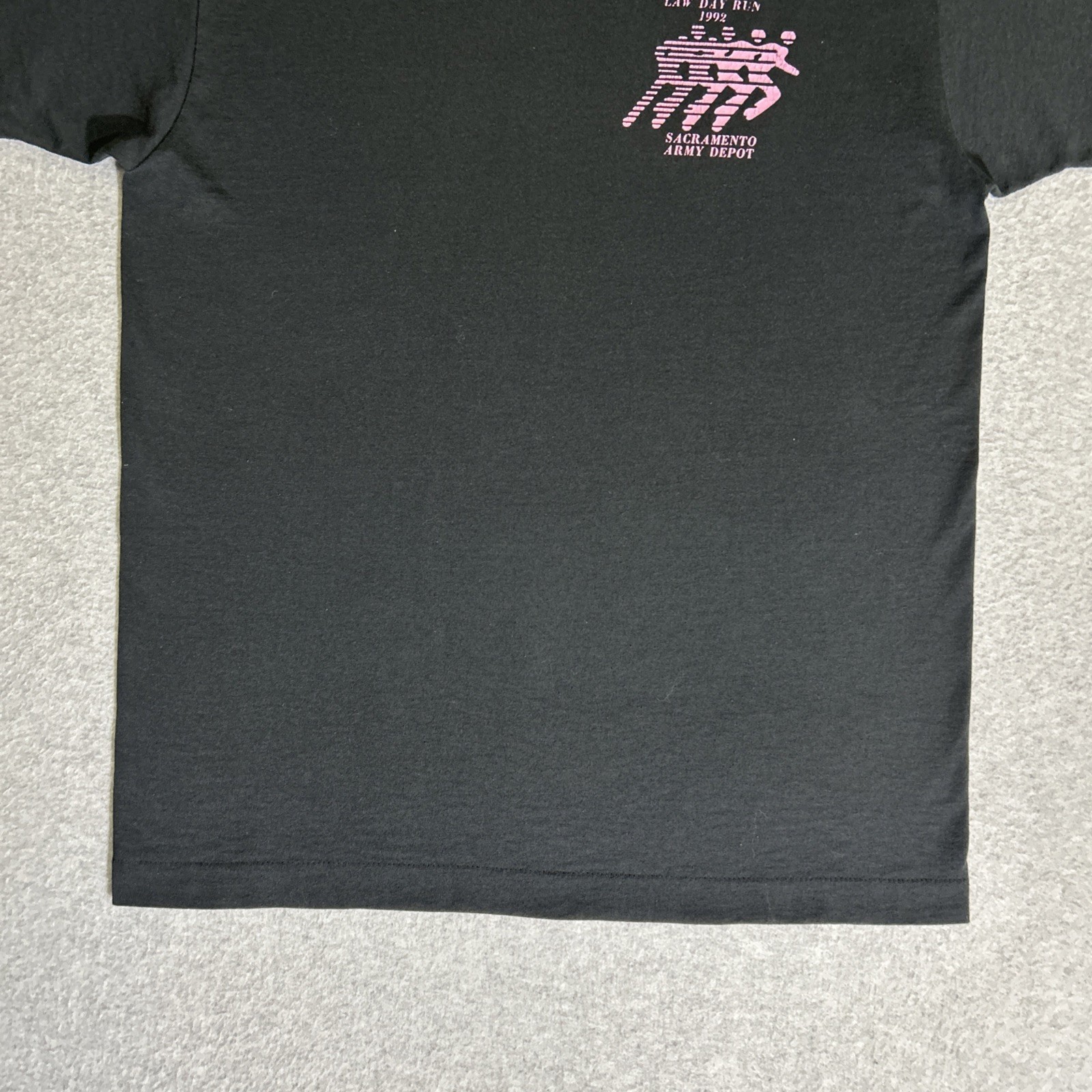 Vtg. 1992 Law Day Run Sacramento Single Stitch Black Tee Large Screen Stars Best