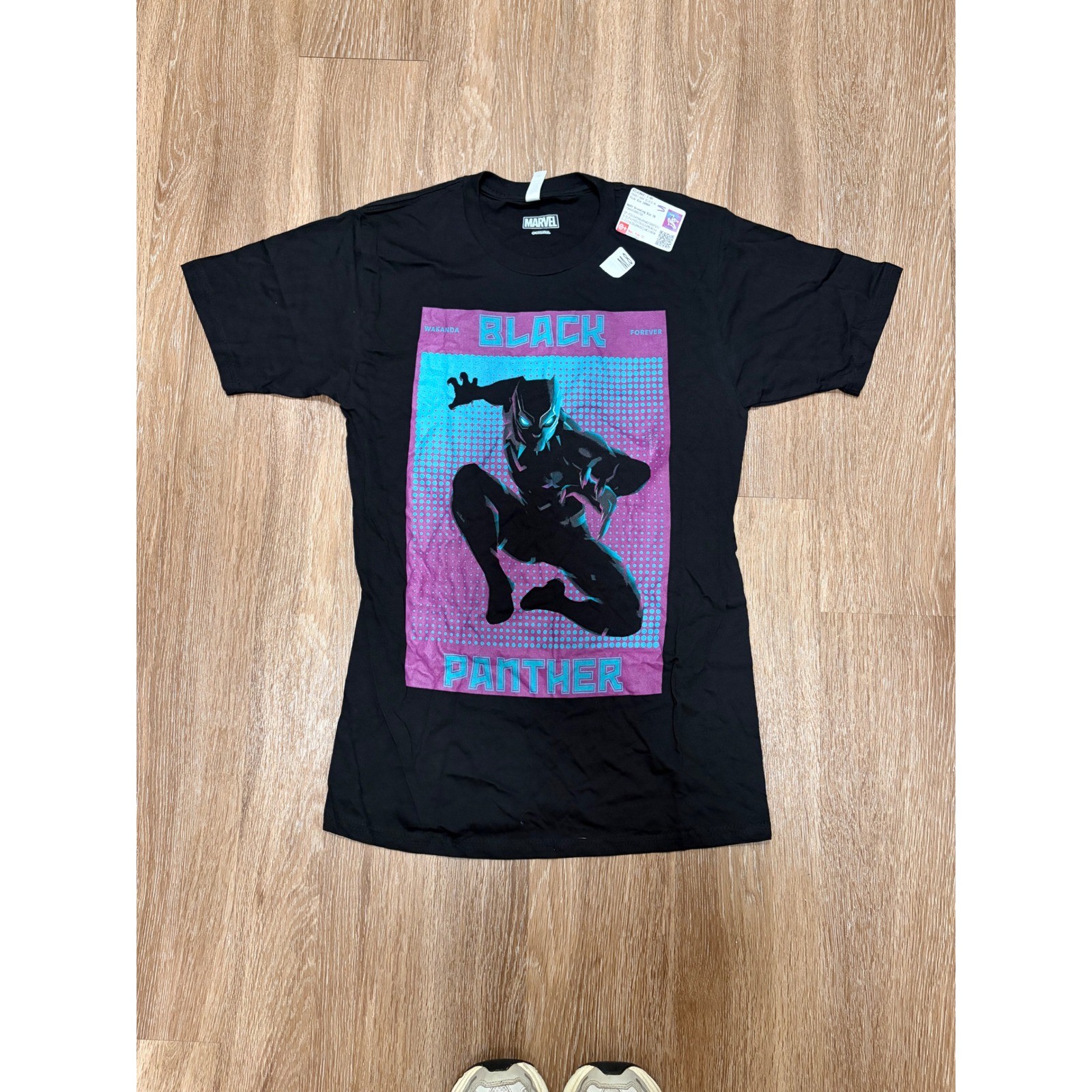 Marvel Black Panther Wakanda Forever Graphic T-Shirt Black Men Medium Zuni New