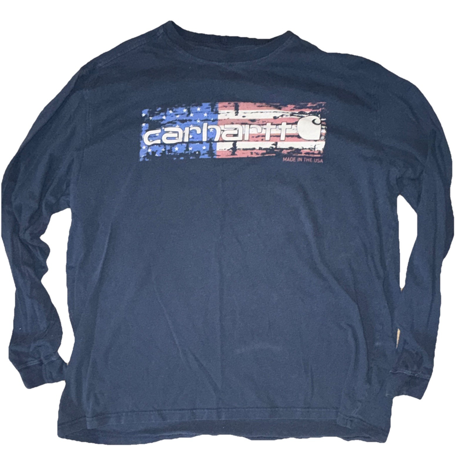 Carhartt Relaxed Fit Blue “Made in the USA” Long Sleeve Crew Neck T-Shirt 2XL