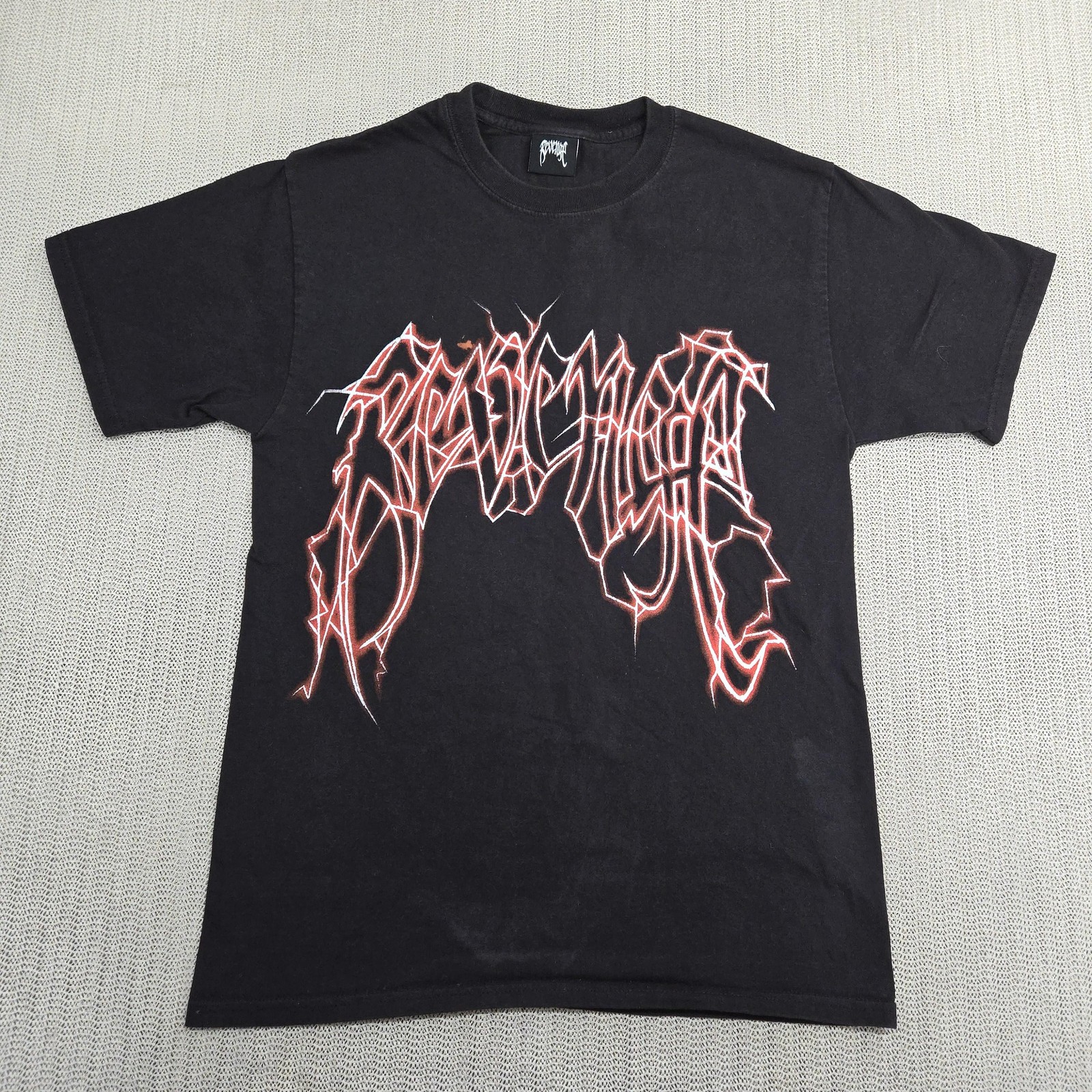 Revenge Shirt Mens Medium Black Lightning Globe Graphic Streetwear Hype Anarchy