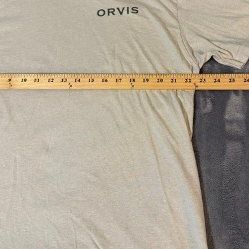 Orvis Mens XXL Oatmeal Heather Fishing Graphic T-Shirt Bass Lure Short Sleeve
