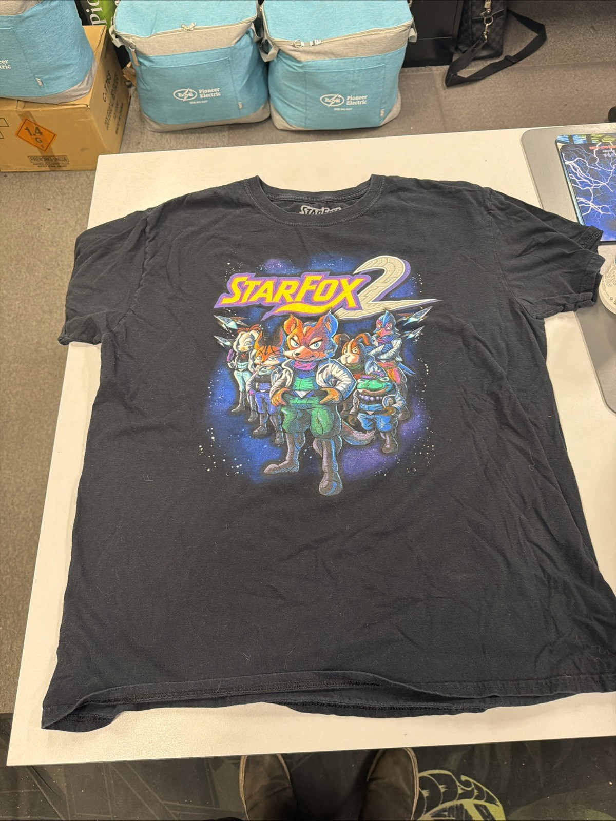 Star Fox 2 Shirt Men Size XL Black Nintendo Gaming Gamer Video Games Think Geek