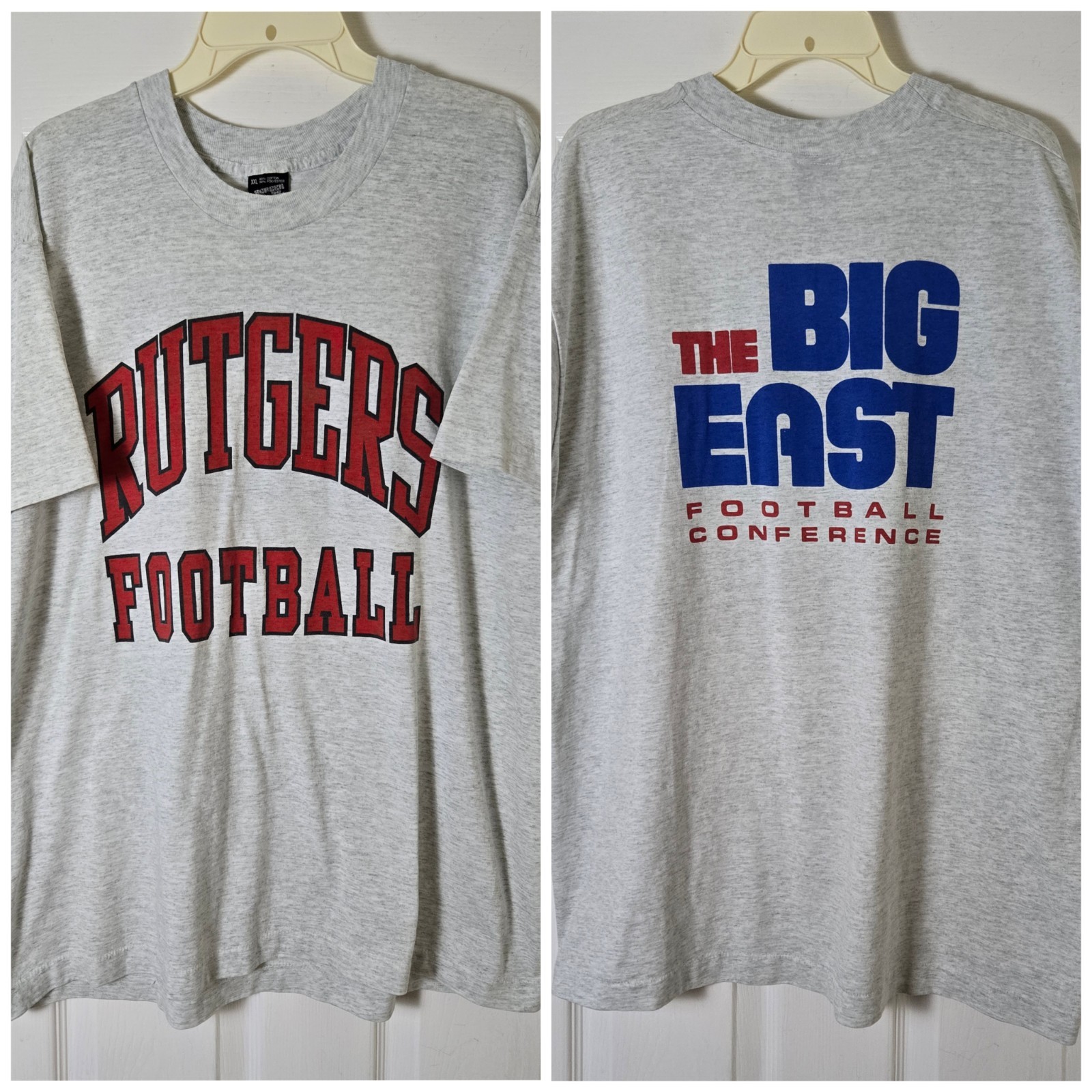 Vintage Rutgers Football Big East Double Sided T-shirt Men&rsquo;s Size 2XL XXL Gray