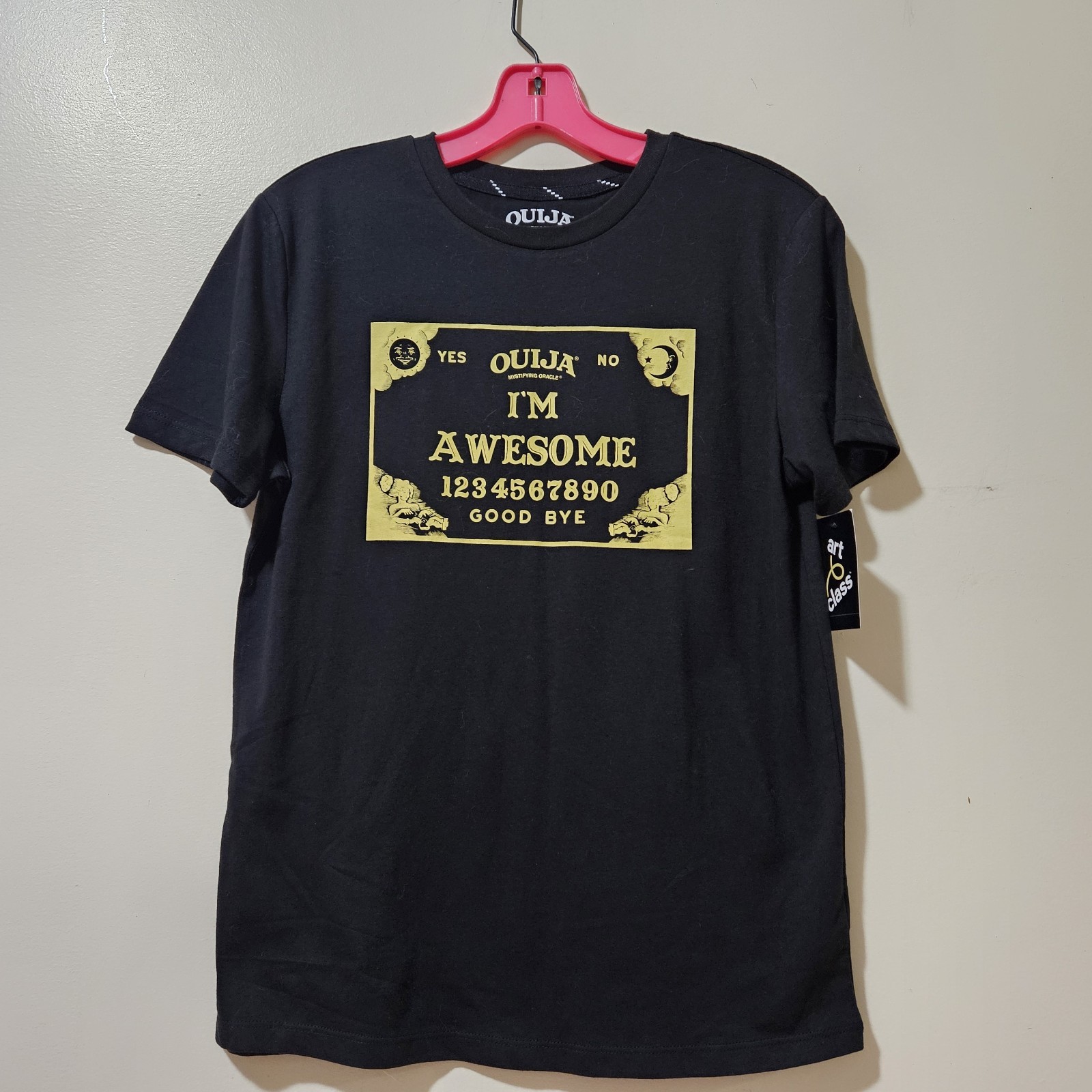 Ouija Board Game Mystifying Oracle (I&rsquo;m Awesome) Black T Shirt Youth Medium 8/10