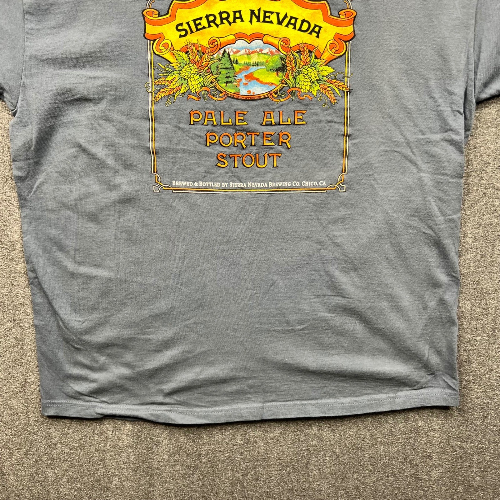 Port and Company Sierra Nevada TShirt Mens Large Blue Beer Graphic Tee Short