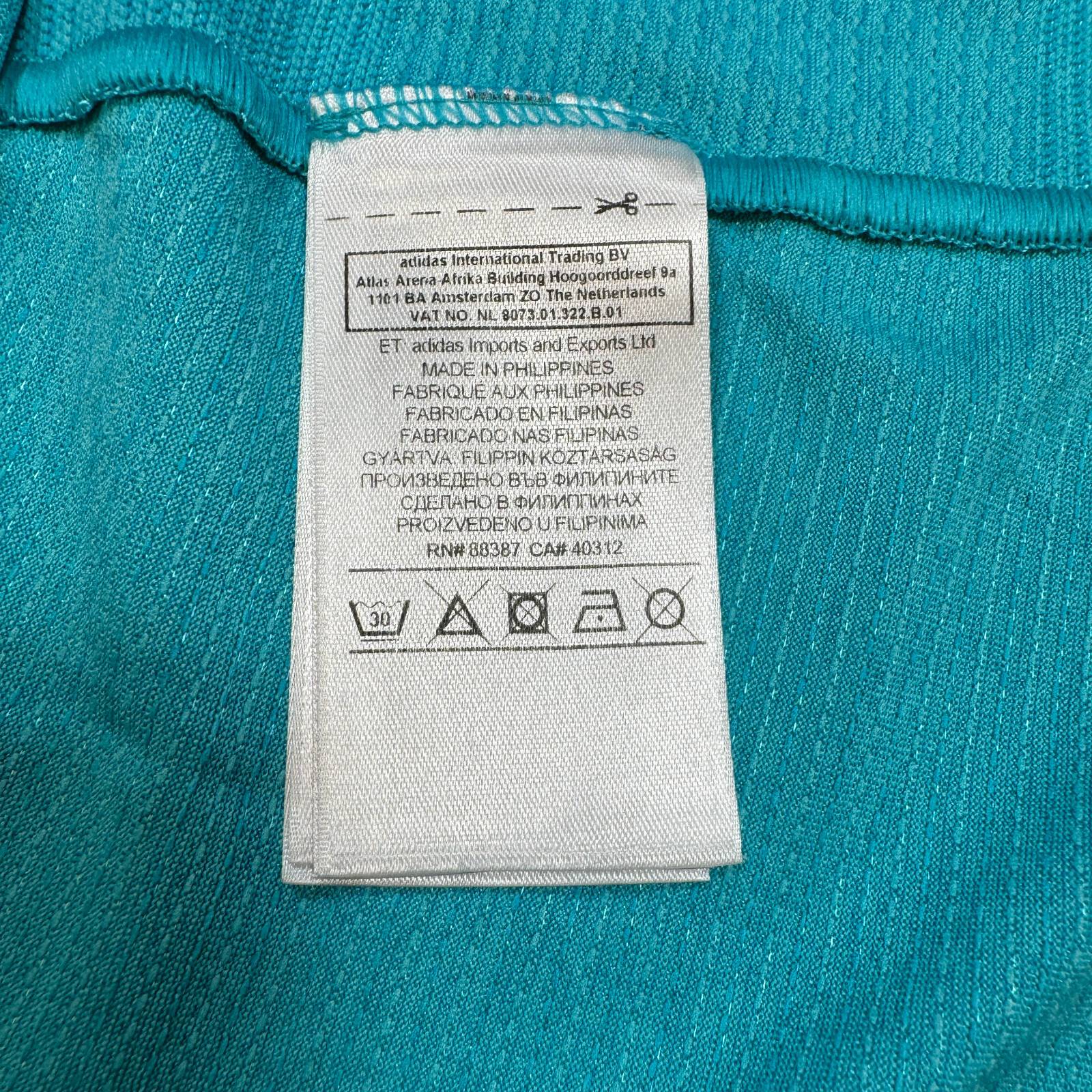 Adidas Running Supernova Men&rsquo;s Size L Solid Turquoise Stretch Crew-Neck T-Shirt