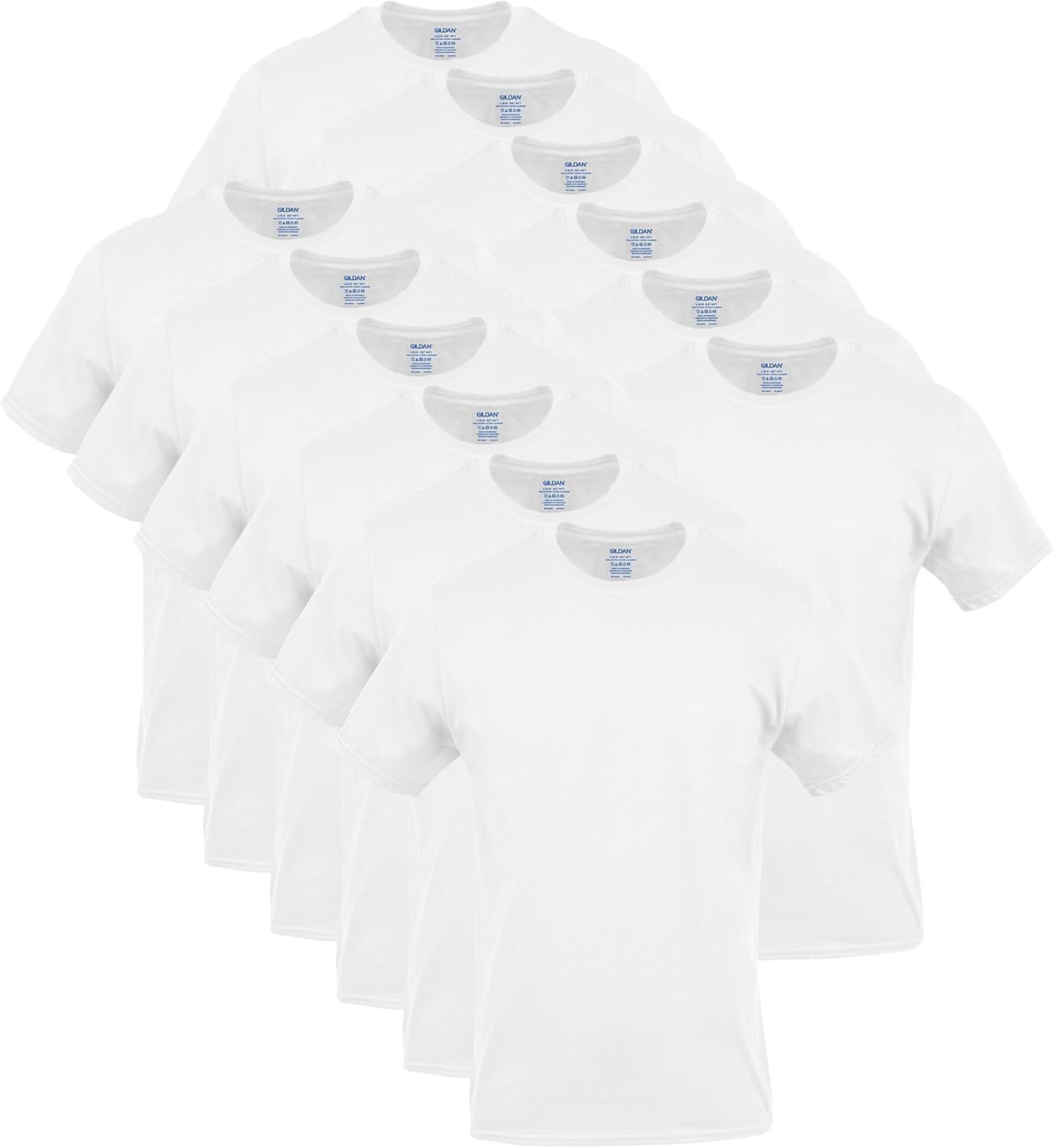 Multipack Men&rsquo;s Crew Neck T-Shirts 100% Cotton Soft Breathable Tagless Durable