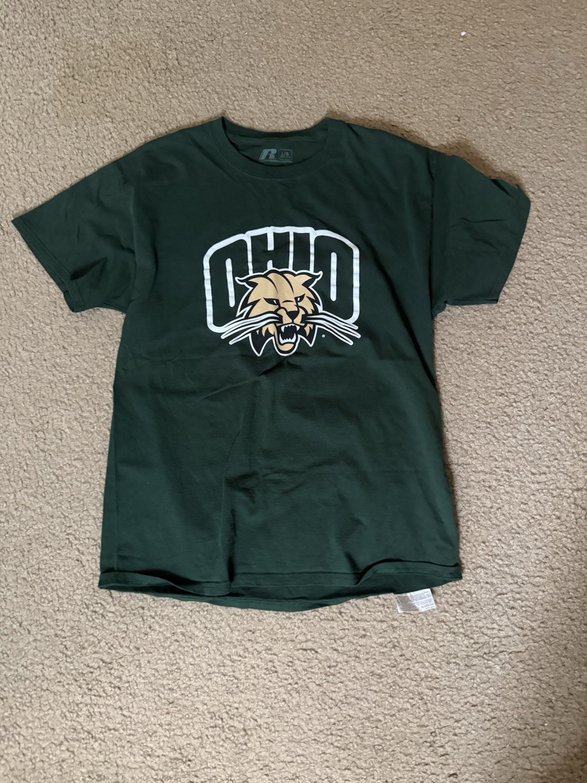 Russell Athletic Men&rsquo;s L Crew Neck Graphic Logo T-Shirt Green