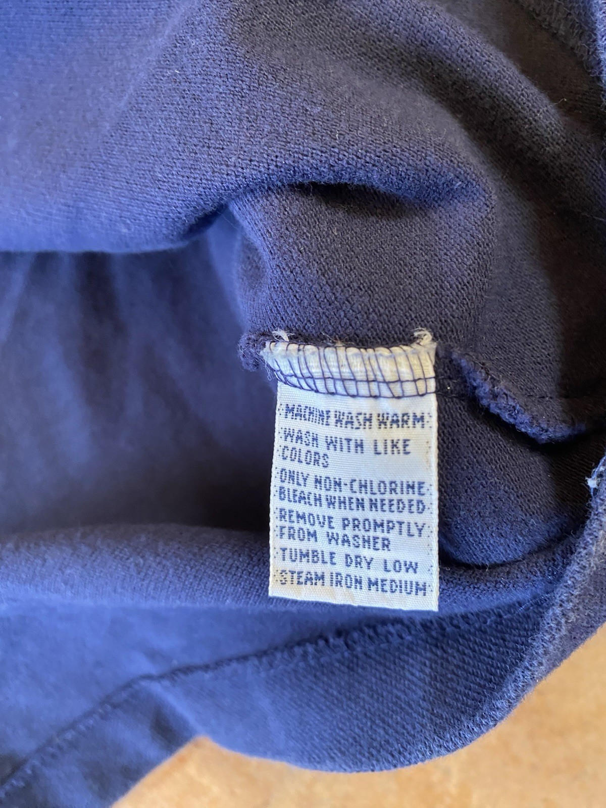 Vintage Blue Polo Ralph Lauren Crew Neck Shirt With White Contrast Collar Pony!