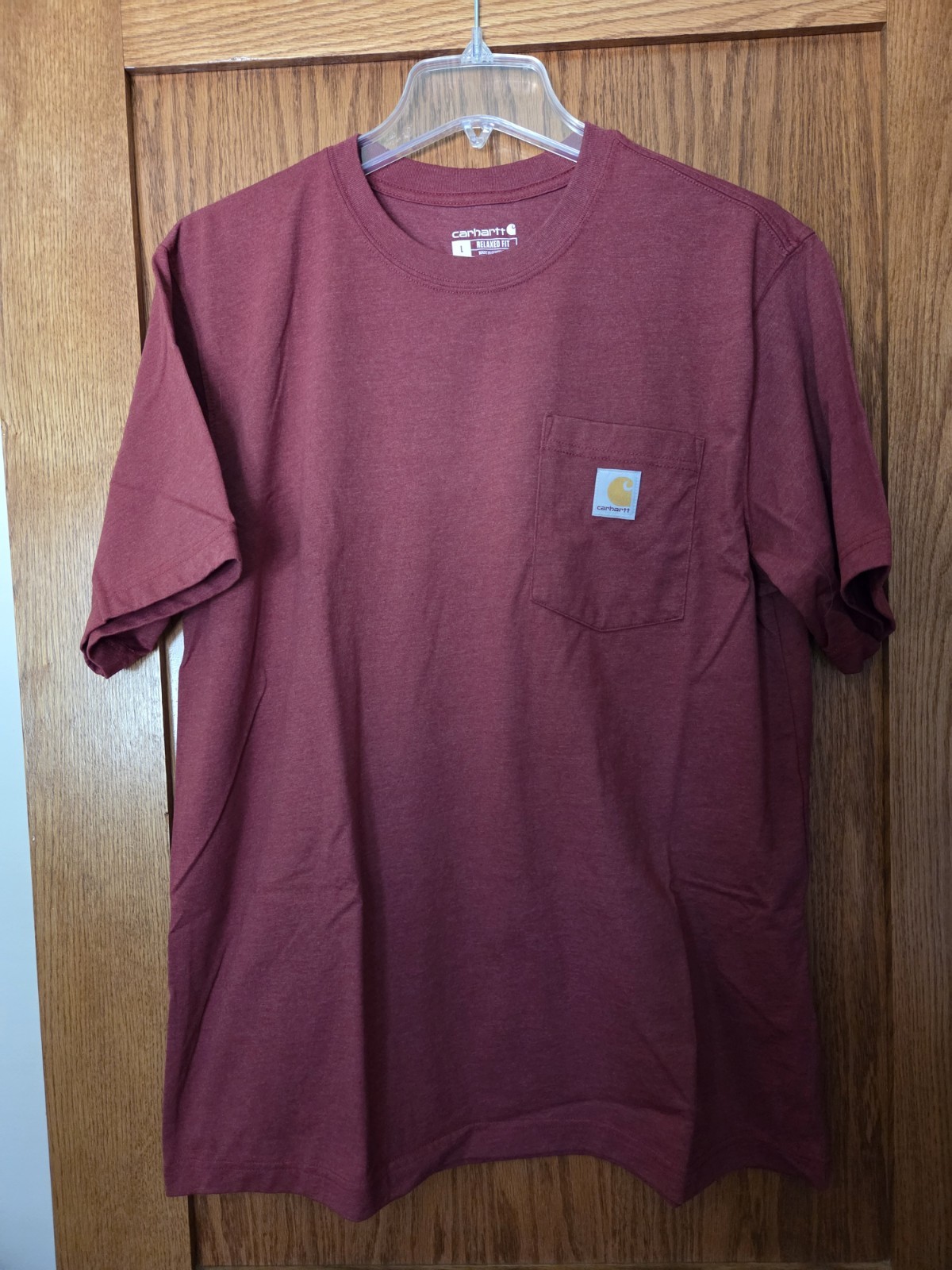 Carhartt Men&rsquo;s Short Sleeve Relaxed Fit Pocket T-Shirt Red Graphic Size L