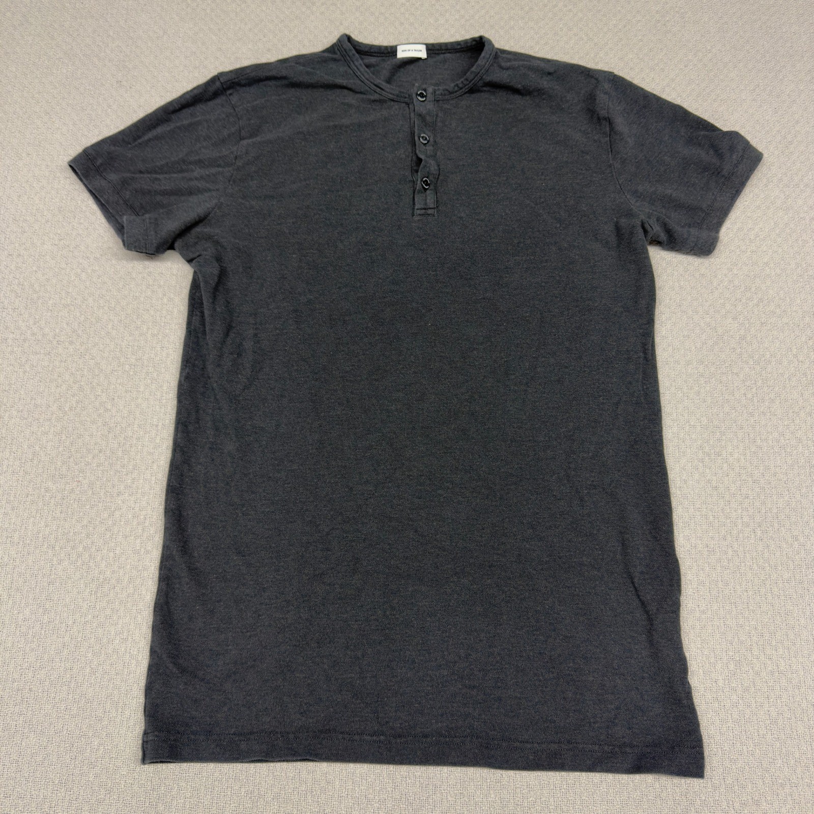 Son of a Tailor Henley Shirt Mens Small Black Supima Cotton Knit Tee Copenhagen